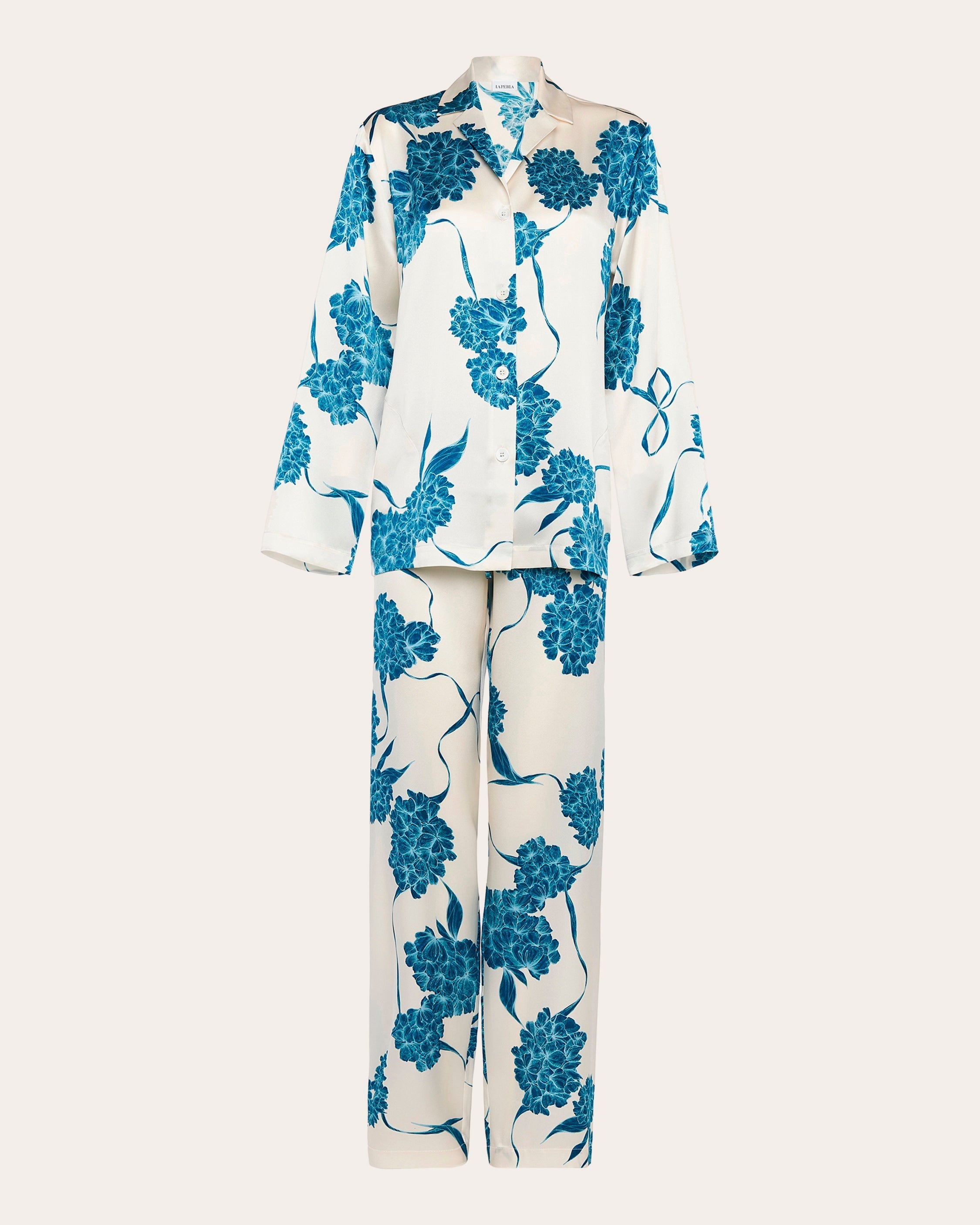 Floral Long Silk Pajama Set