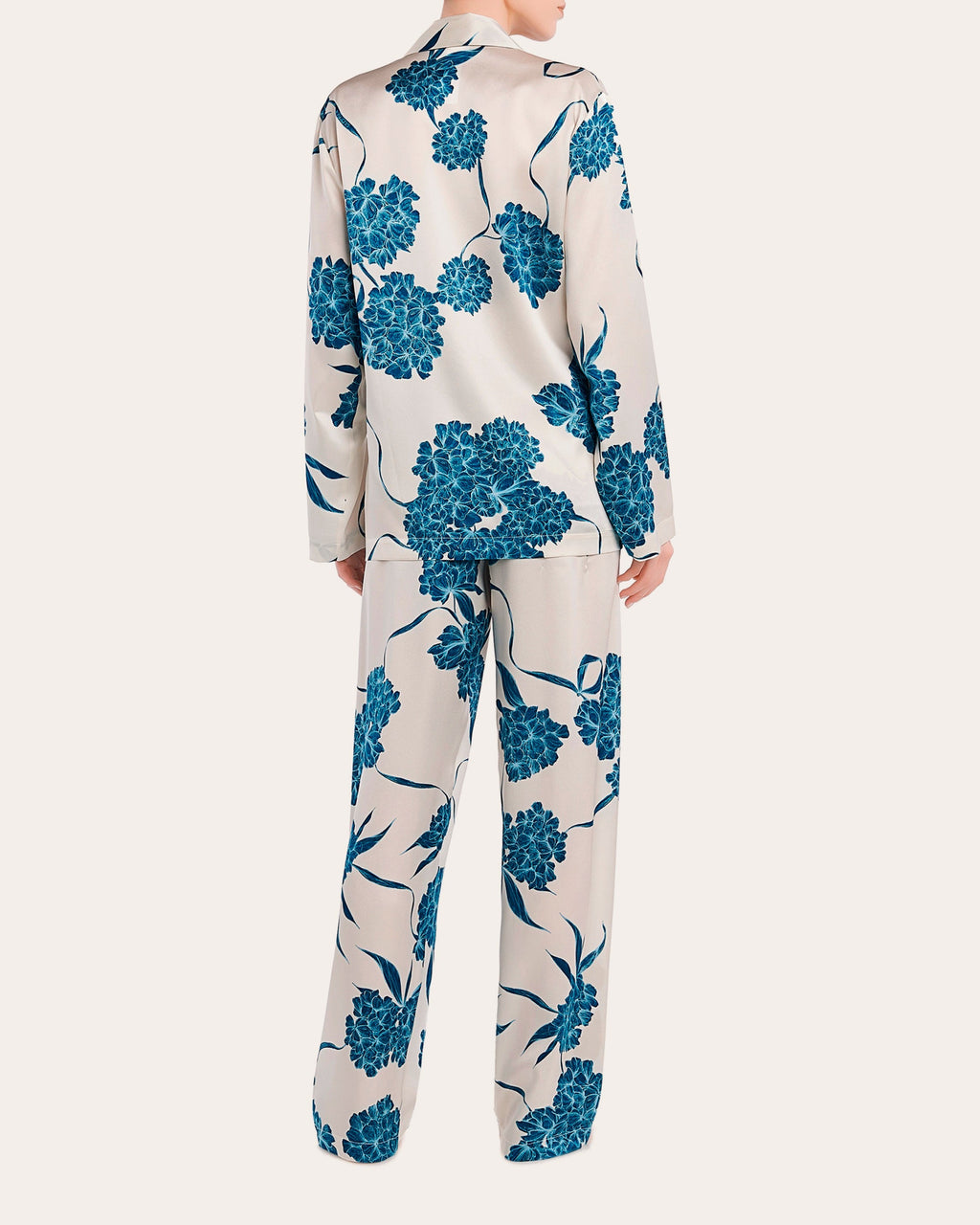 Floral Long Silk Pajama Set