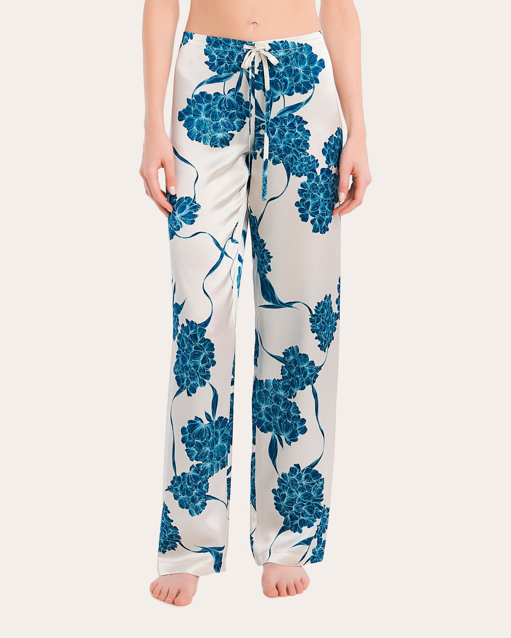 Floral Long Silk Pajama Set