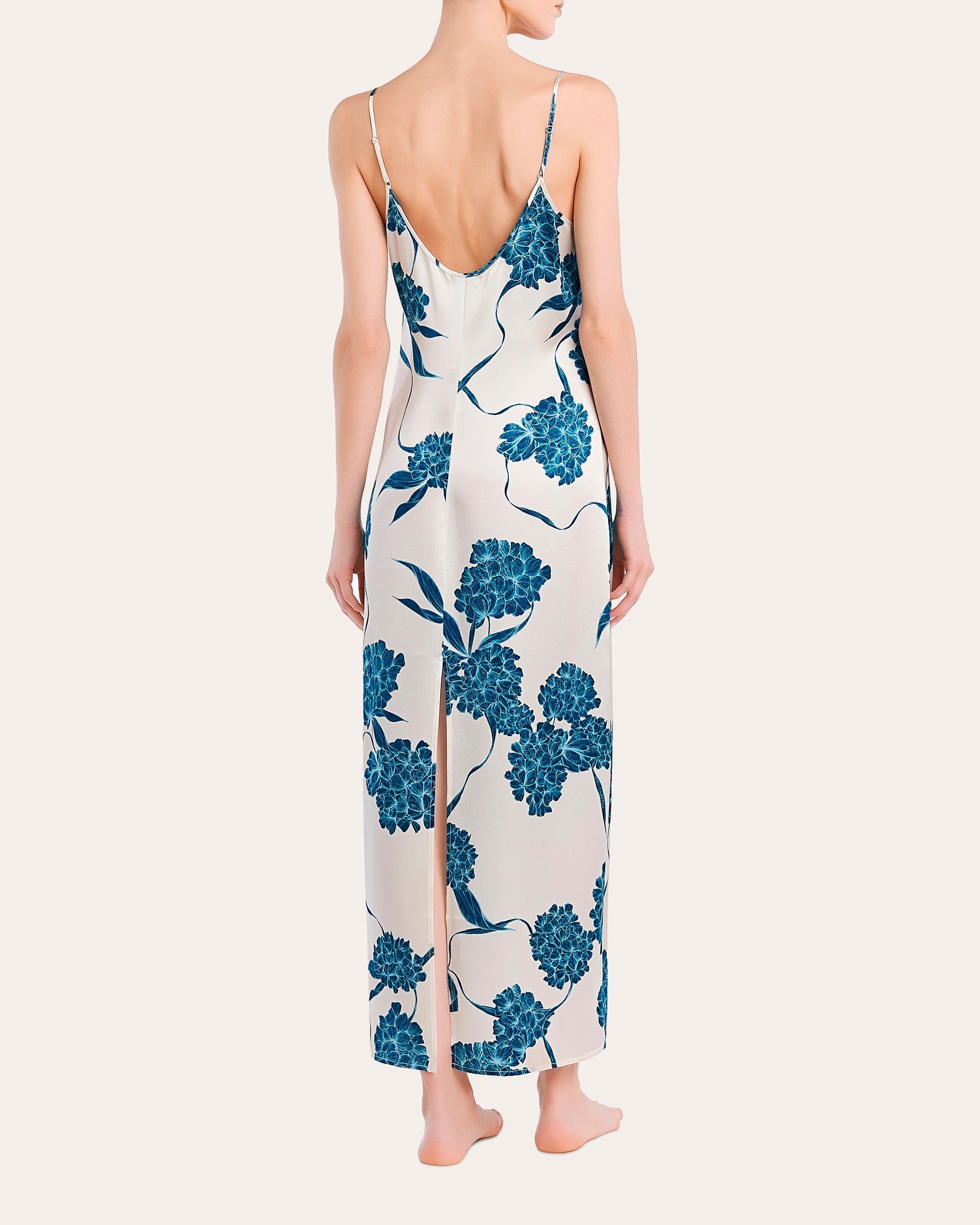 Floral Silk Long Slip Dress