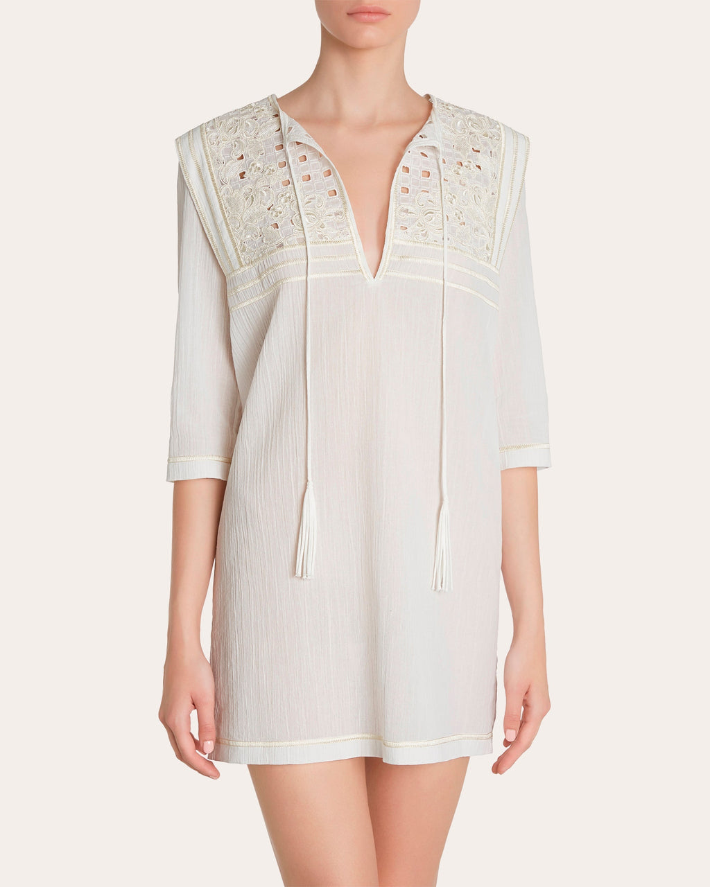 Love Journey Embroidered Cotton-Voile Mini Dress