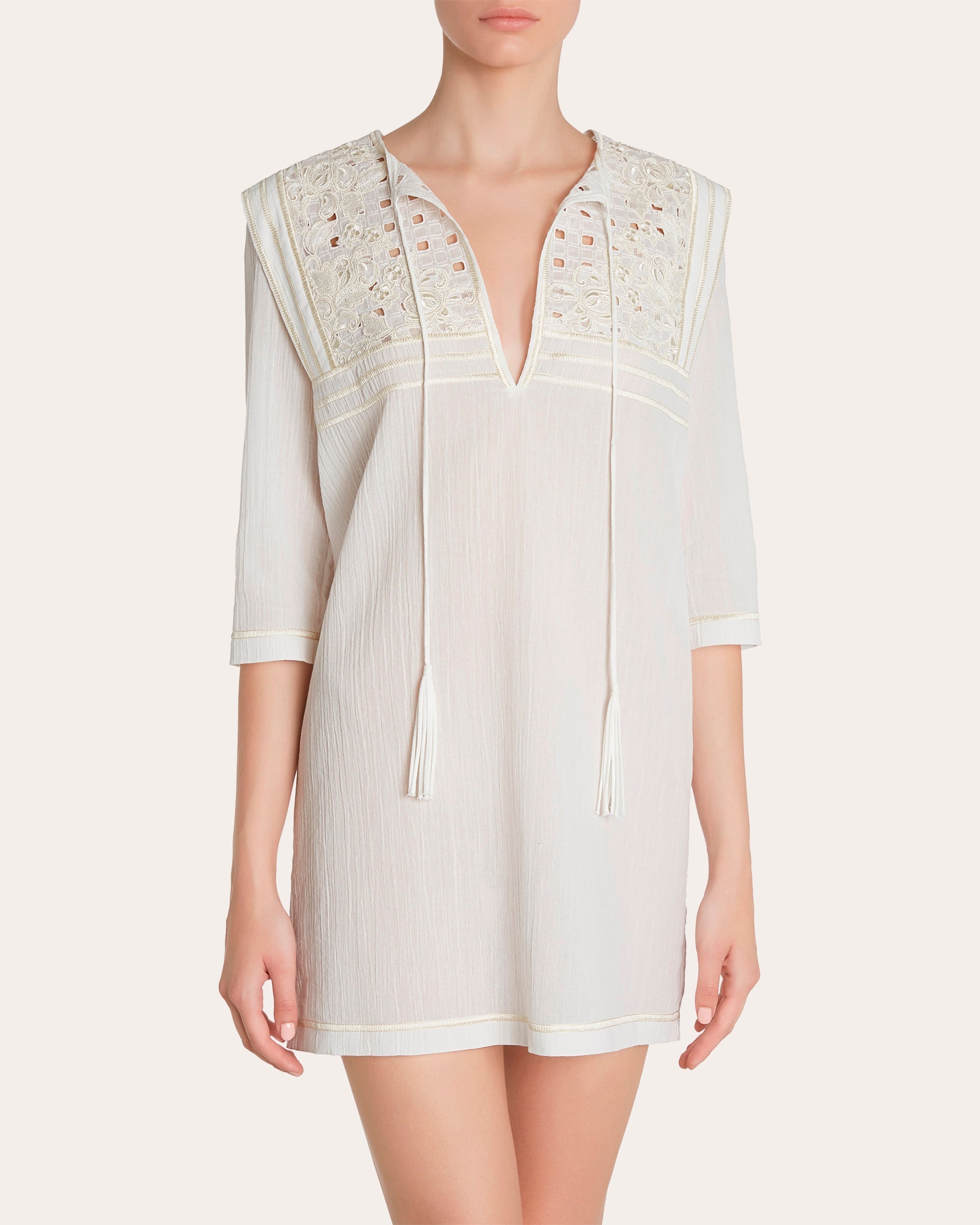 Love Journey Embroidered Cotton-Voile Mini Dress