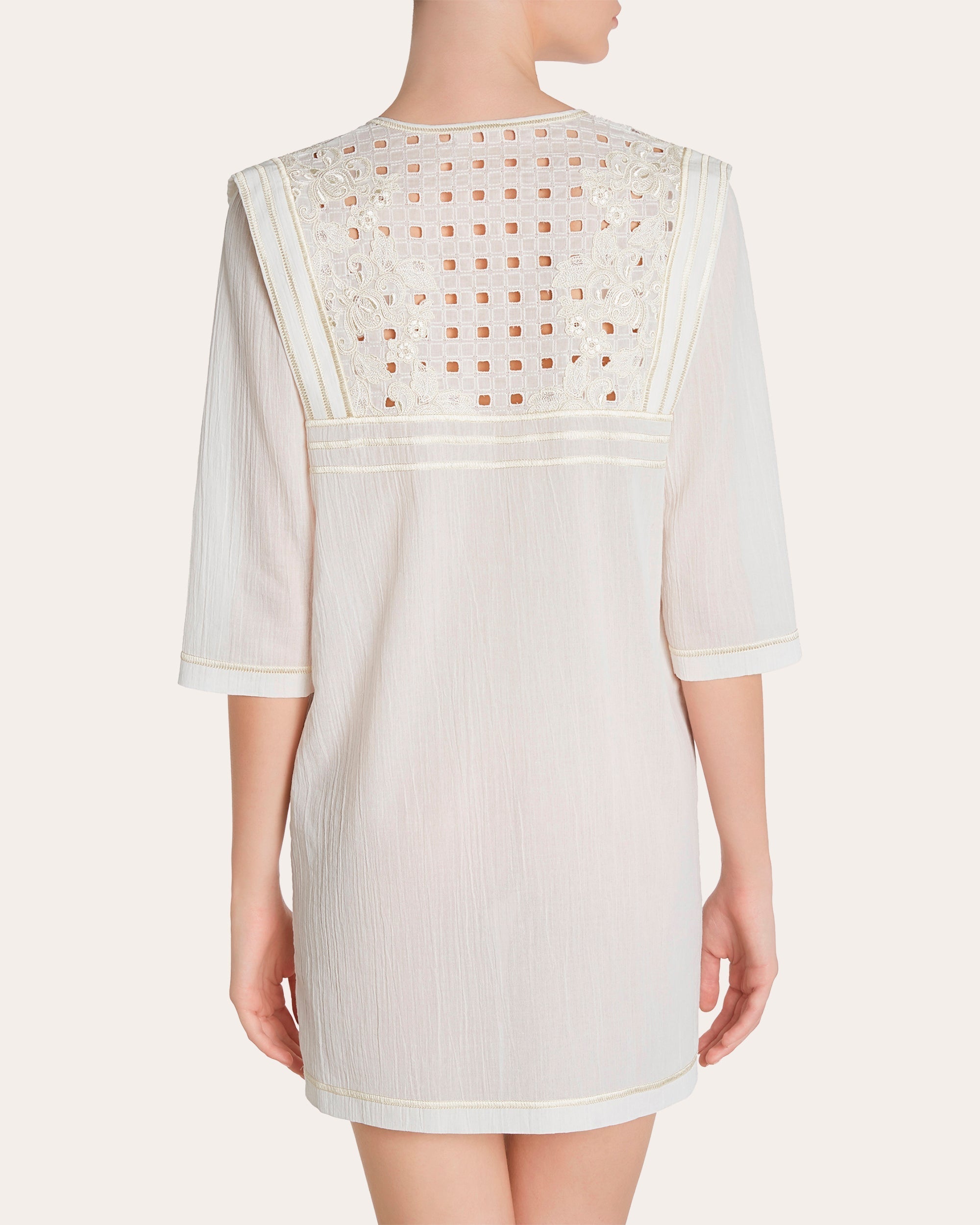 Love Journey Embroidered Cotton-Voile Mini Dress