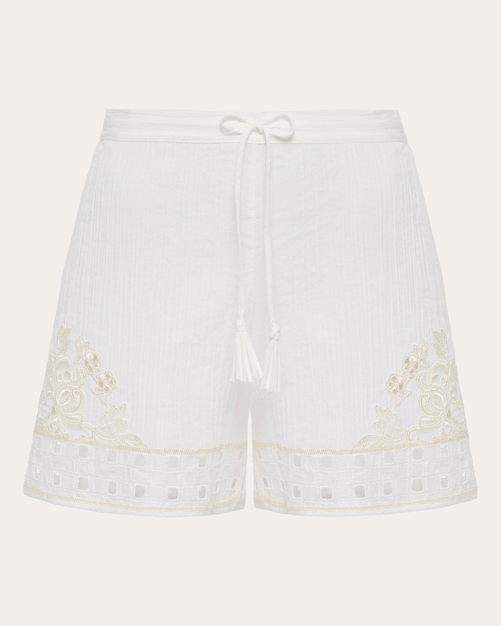 Love Journey Embroidered Cotton-Voile Shorts