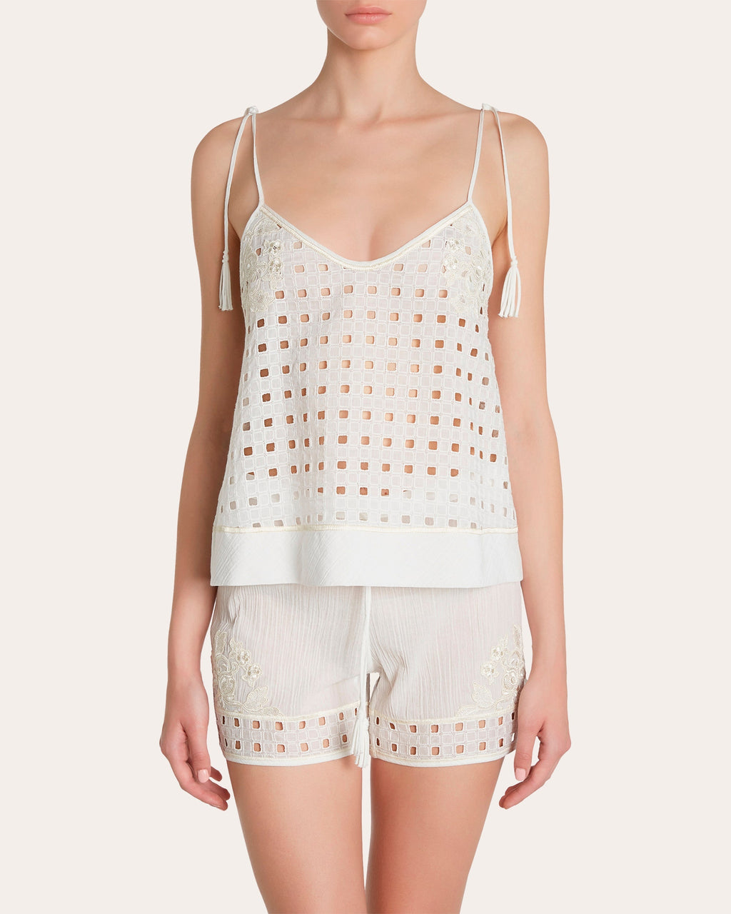 Love Journey Embroidered Cotton-Voile Top
