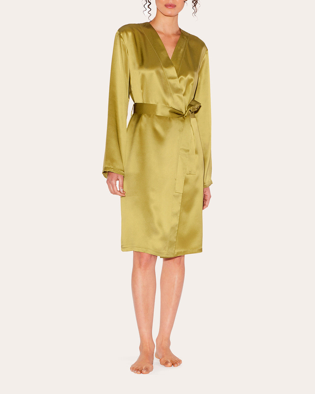 Belted Silk-Satin Robe