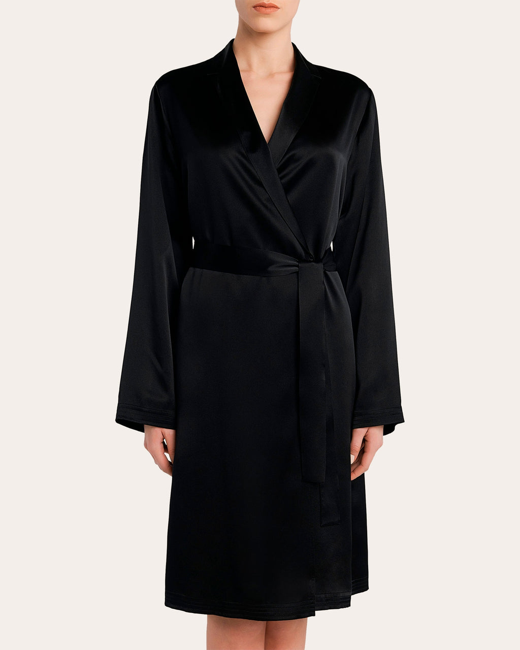Belted Silk-Satin Robe