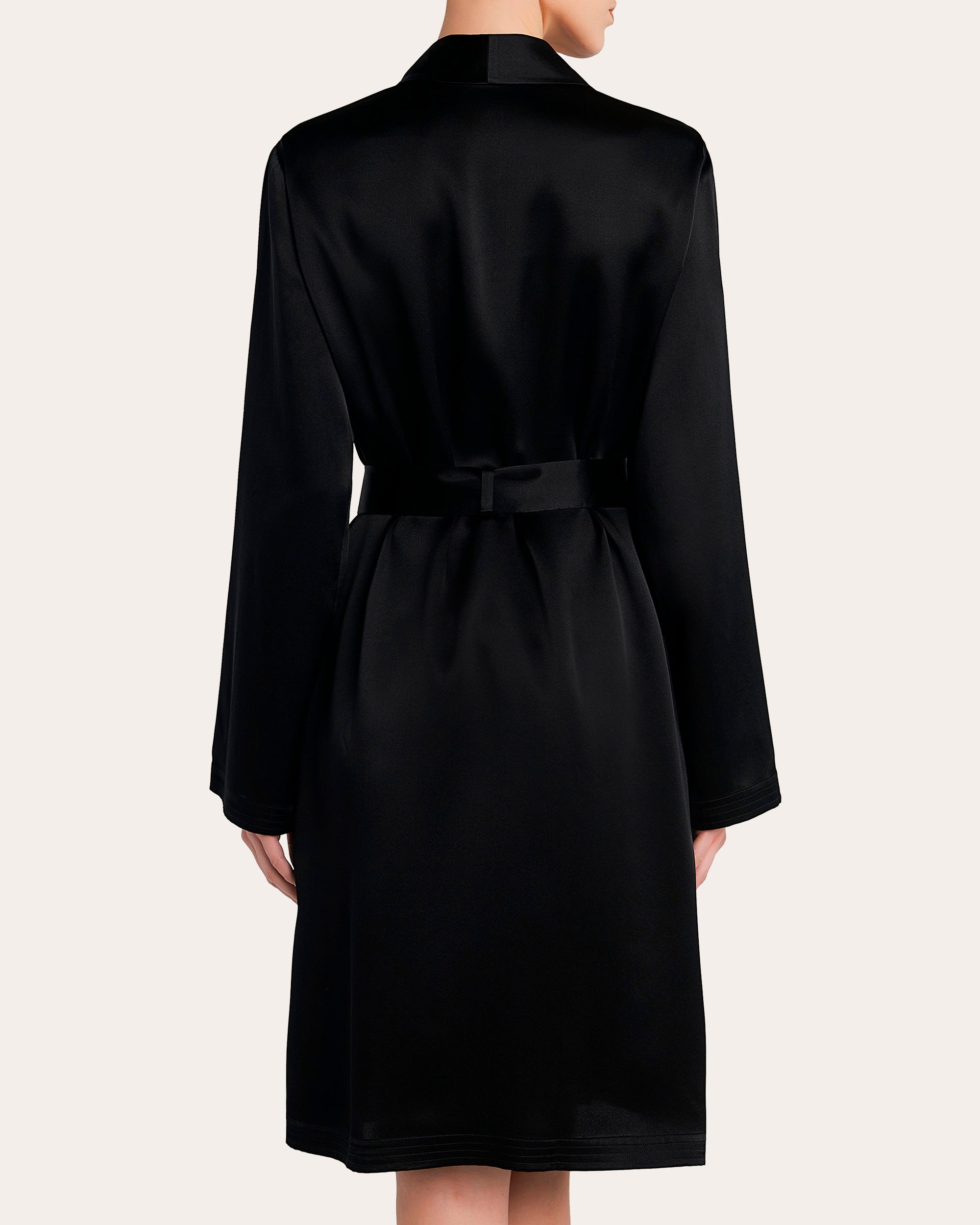 Belted Silk-Satin Robe