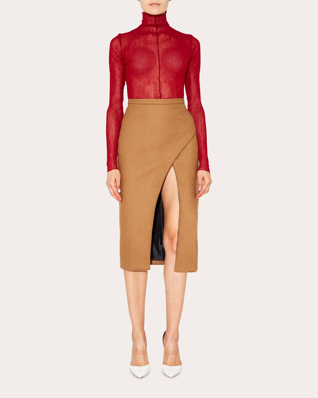 Asymmetric Wool-Blend Skirt