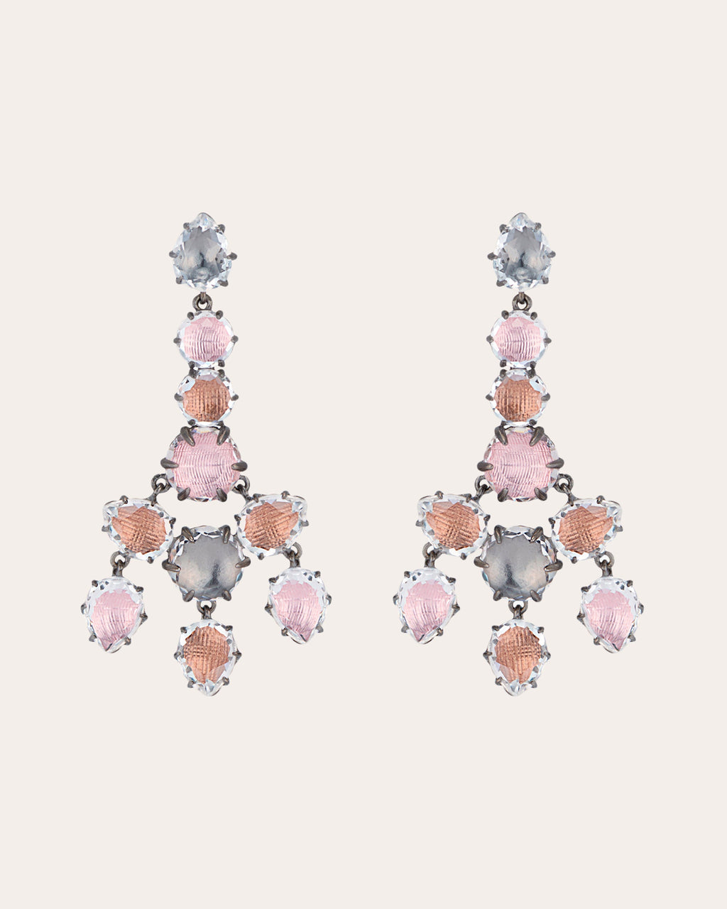 Caterina Rhodium-Dipped Quartz Girandole Earrings