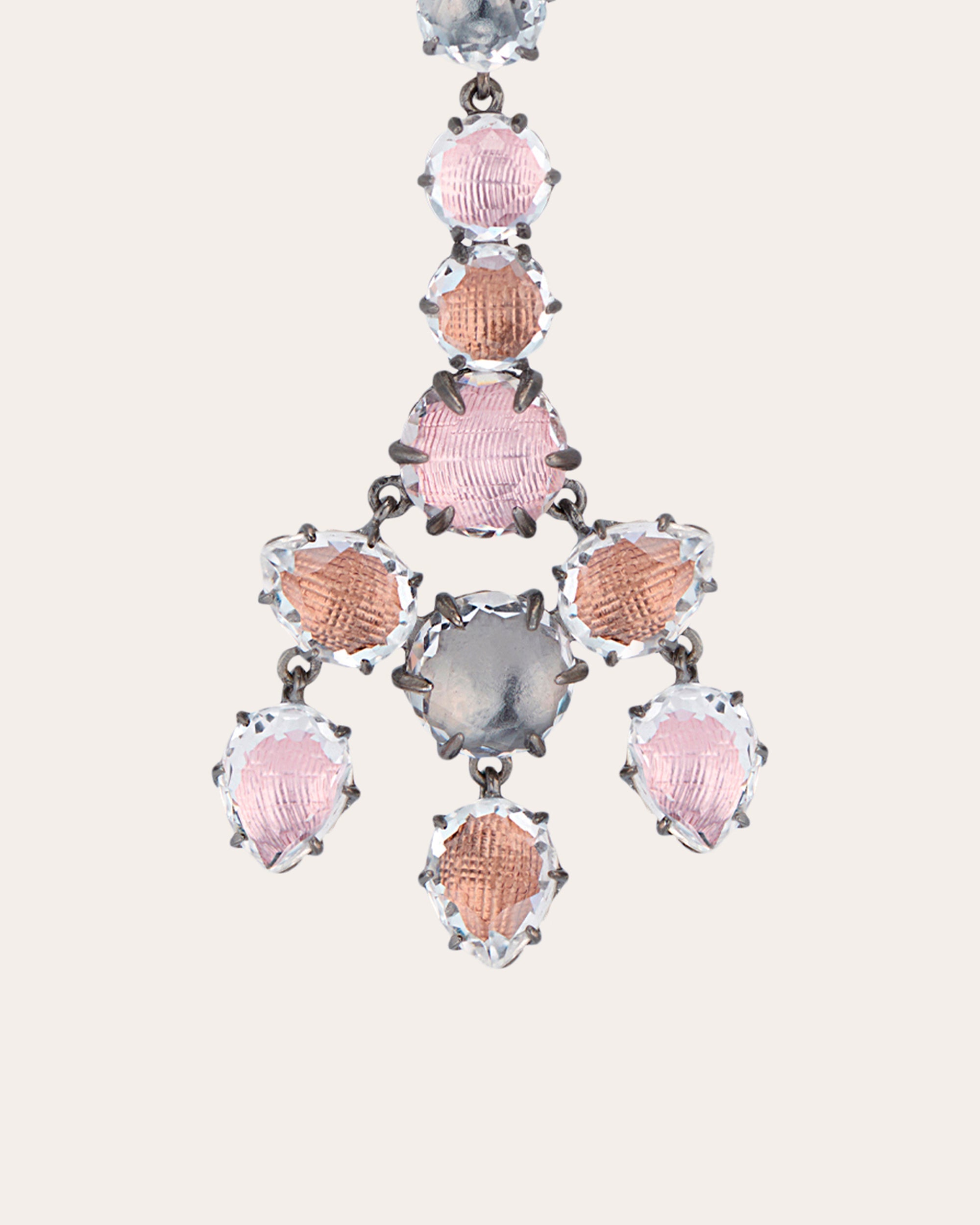 Caterina Rhodium-Dipped Quartz Girandole Earrings