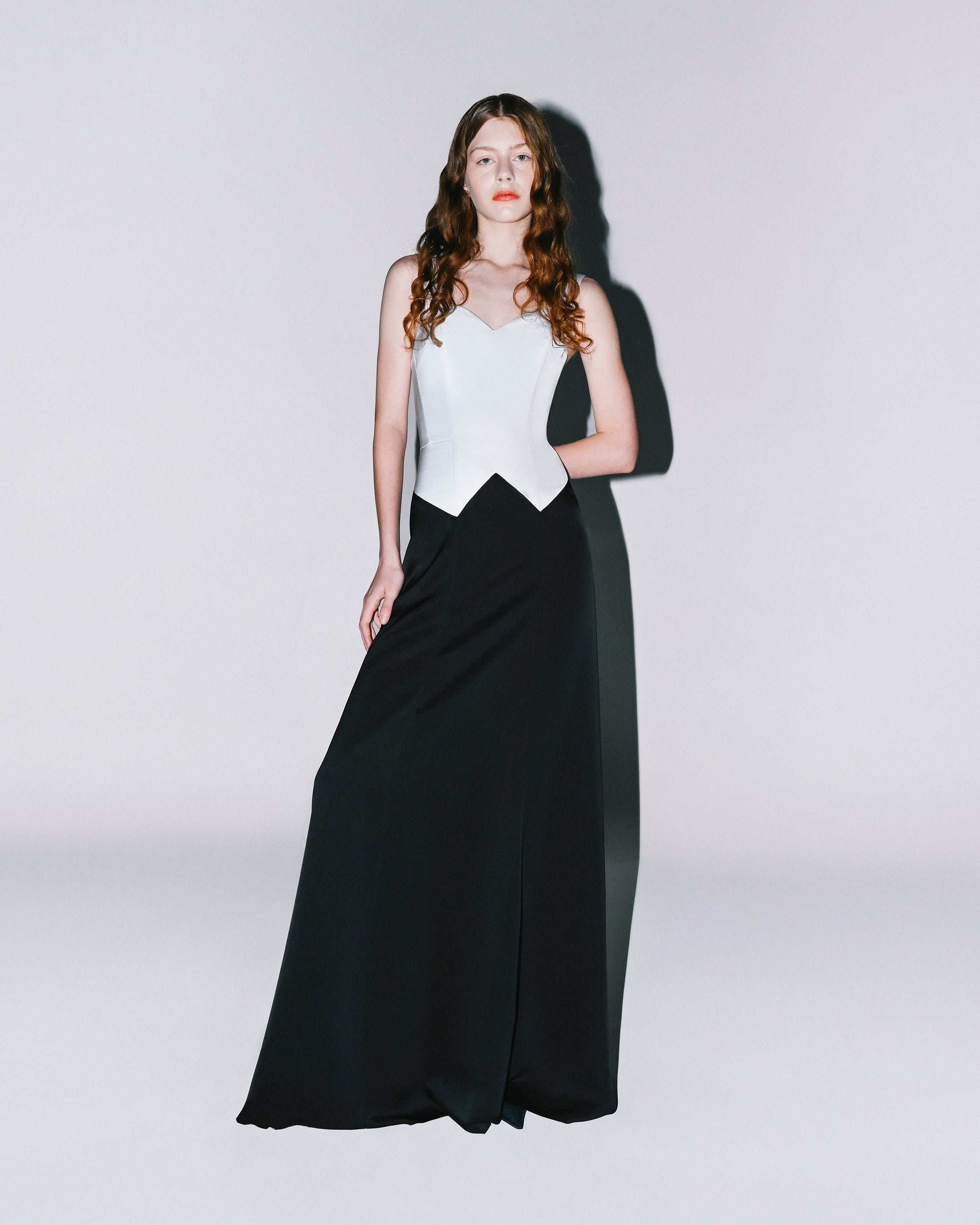 Color Block Satin Maxi Dress