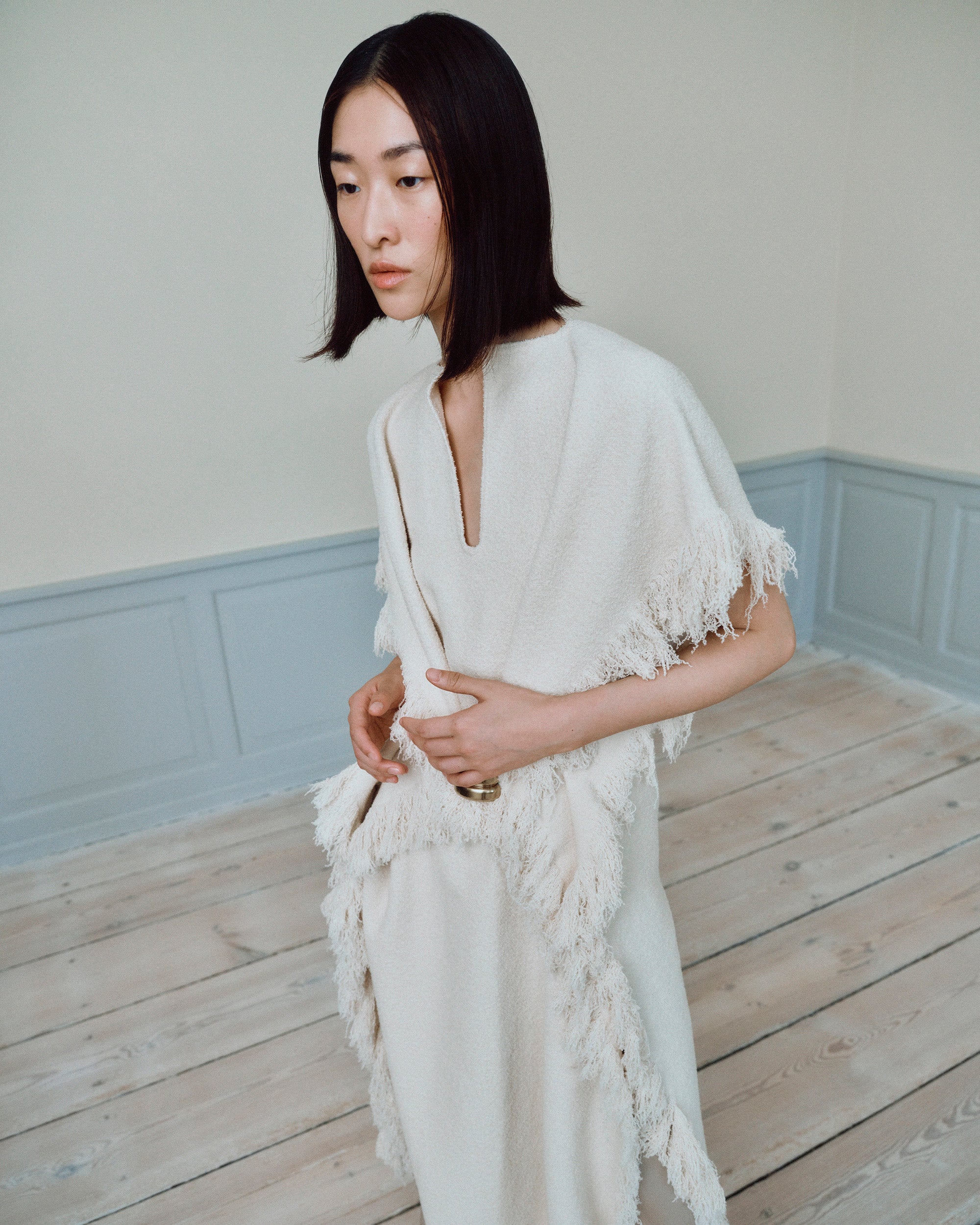 Elsy Fringed Longline Poncho