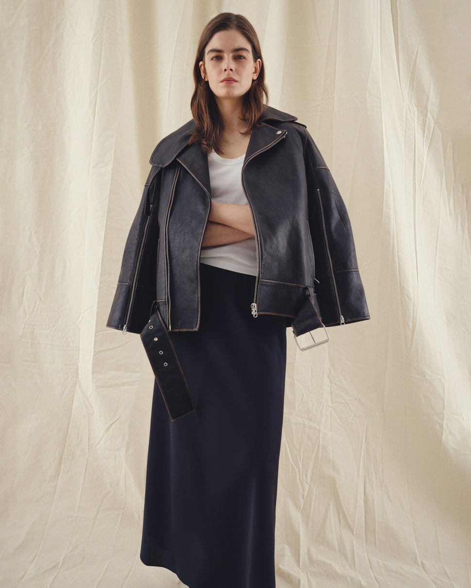 Beatrisse Leather Biker Jacket