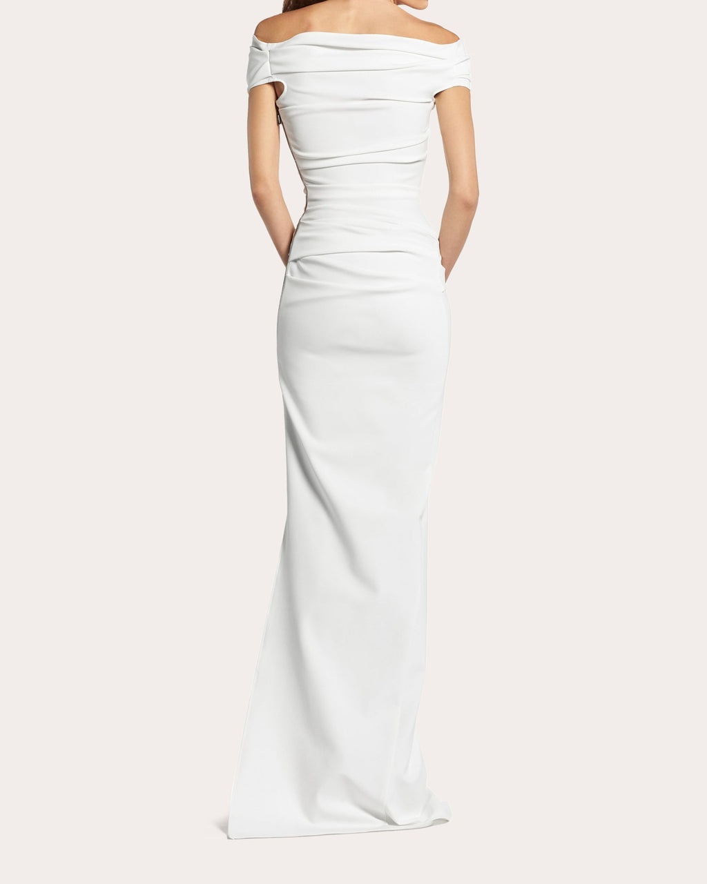 Assertion Ruched Off-Shoulder Gown