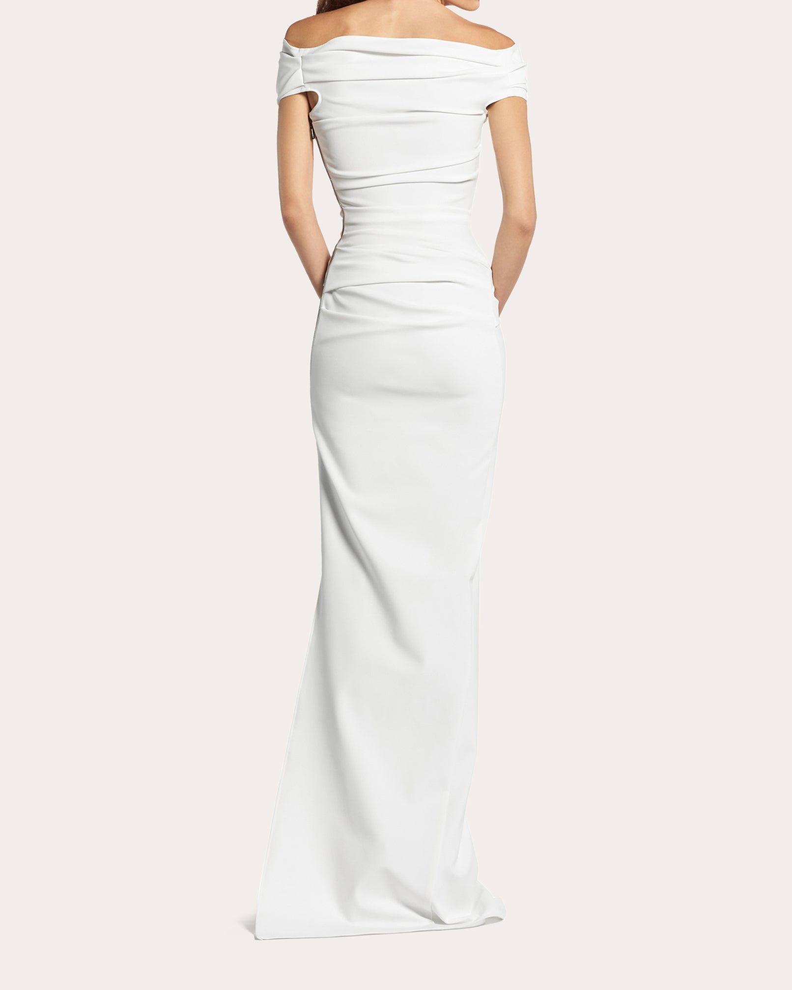 Assertion Ruched Off-Shoulder Gown