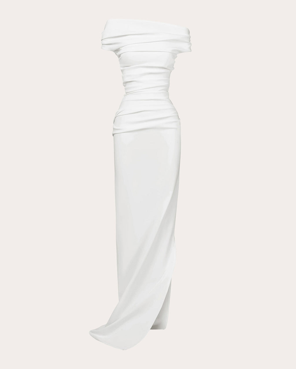 Assertion Ruched Off-Shoulder Gown