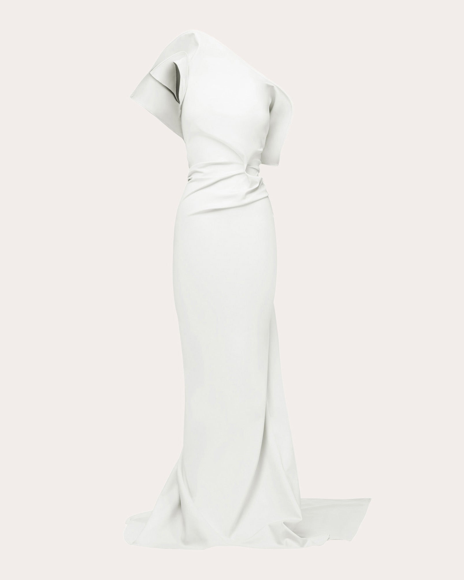 Instrumental Asymmetric Drape Bonded Gown