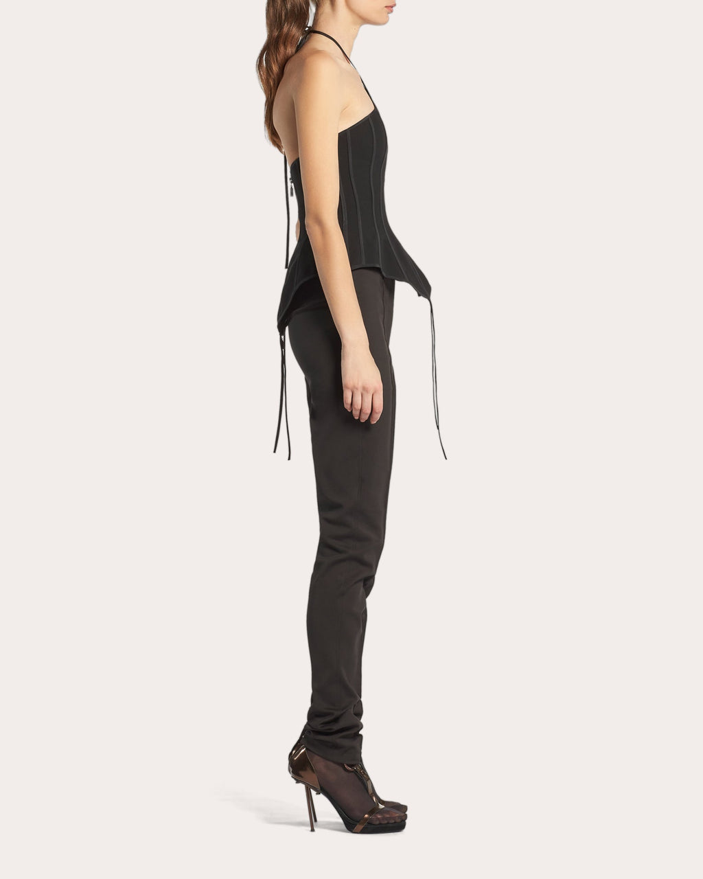 Intuit Paneled Peplum Halter Bustier