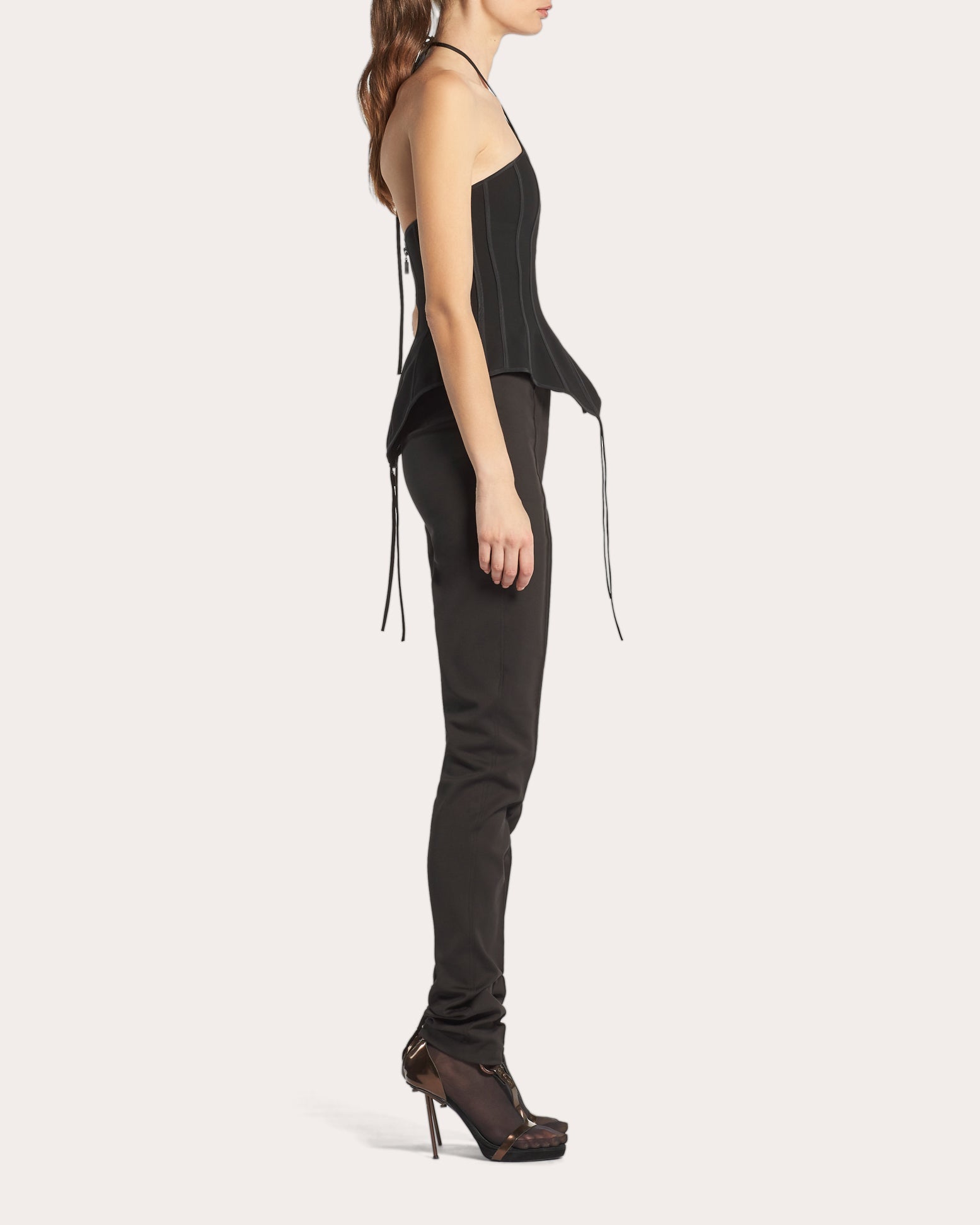 Intuit Paneled Peplum Halter Bustier