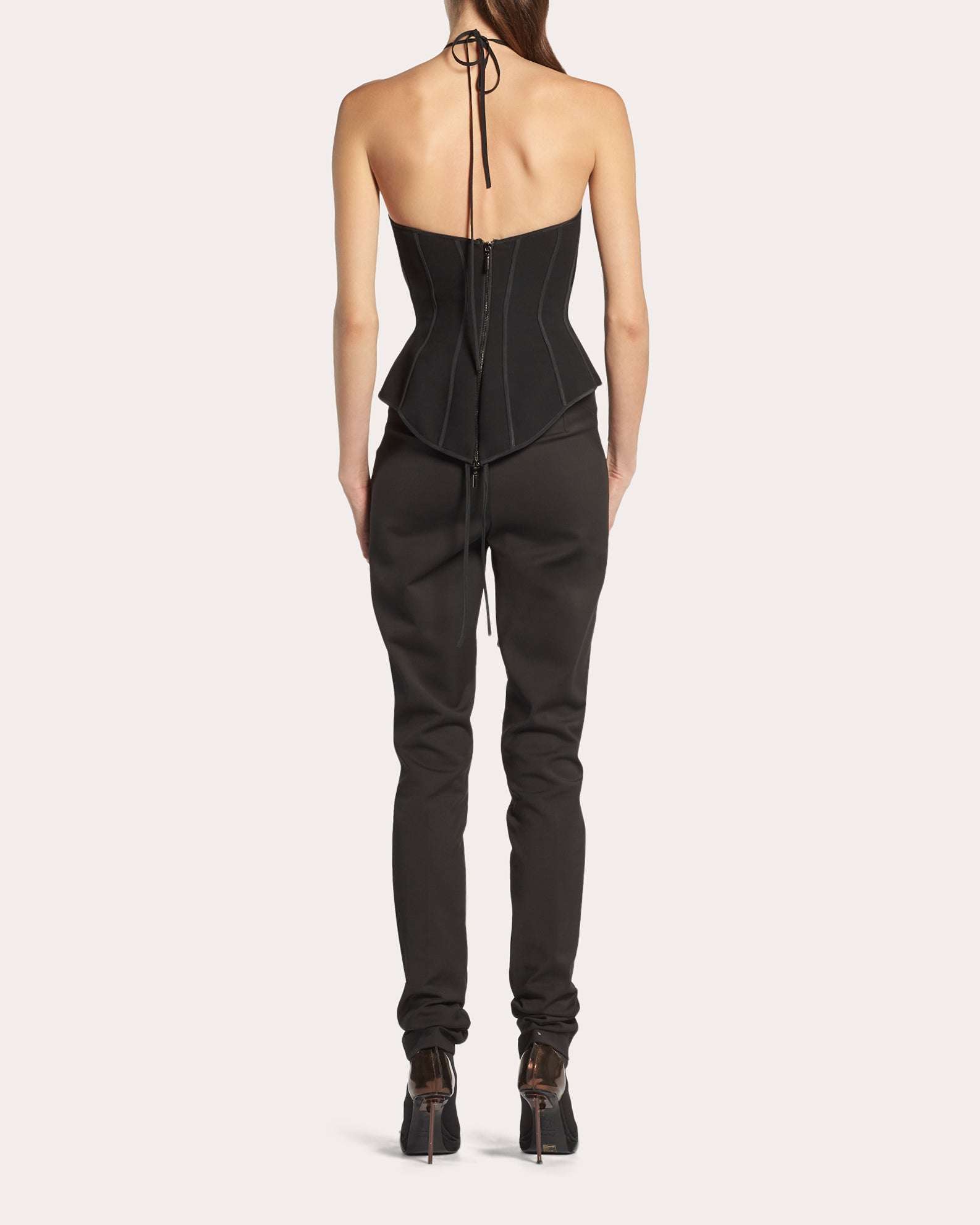 Intuit Paneled Peplum Halter Bustier