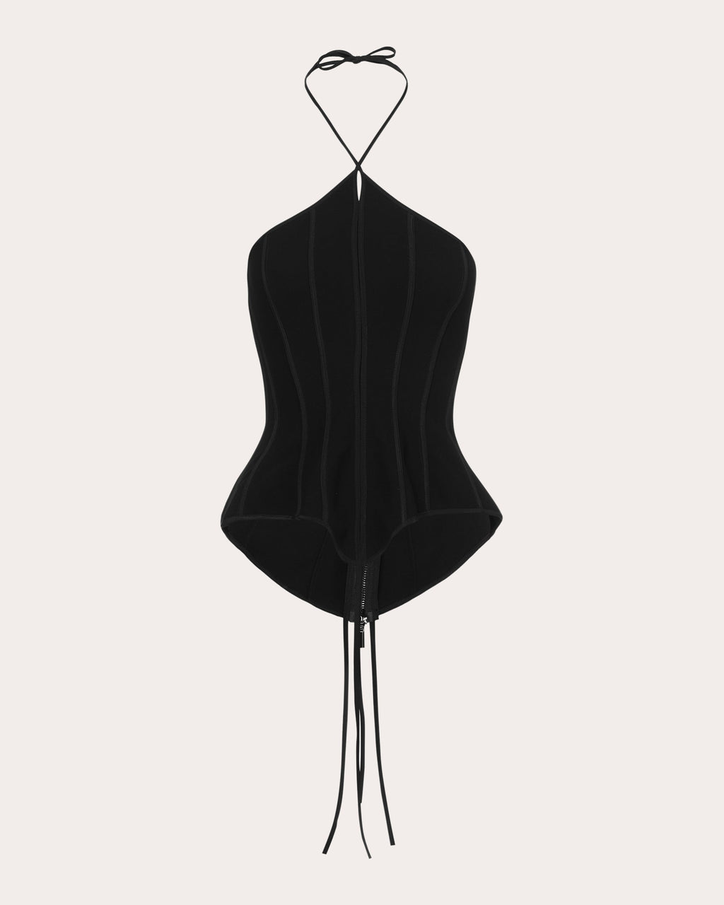 Intuit Paneled Peplum Halter Bustier