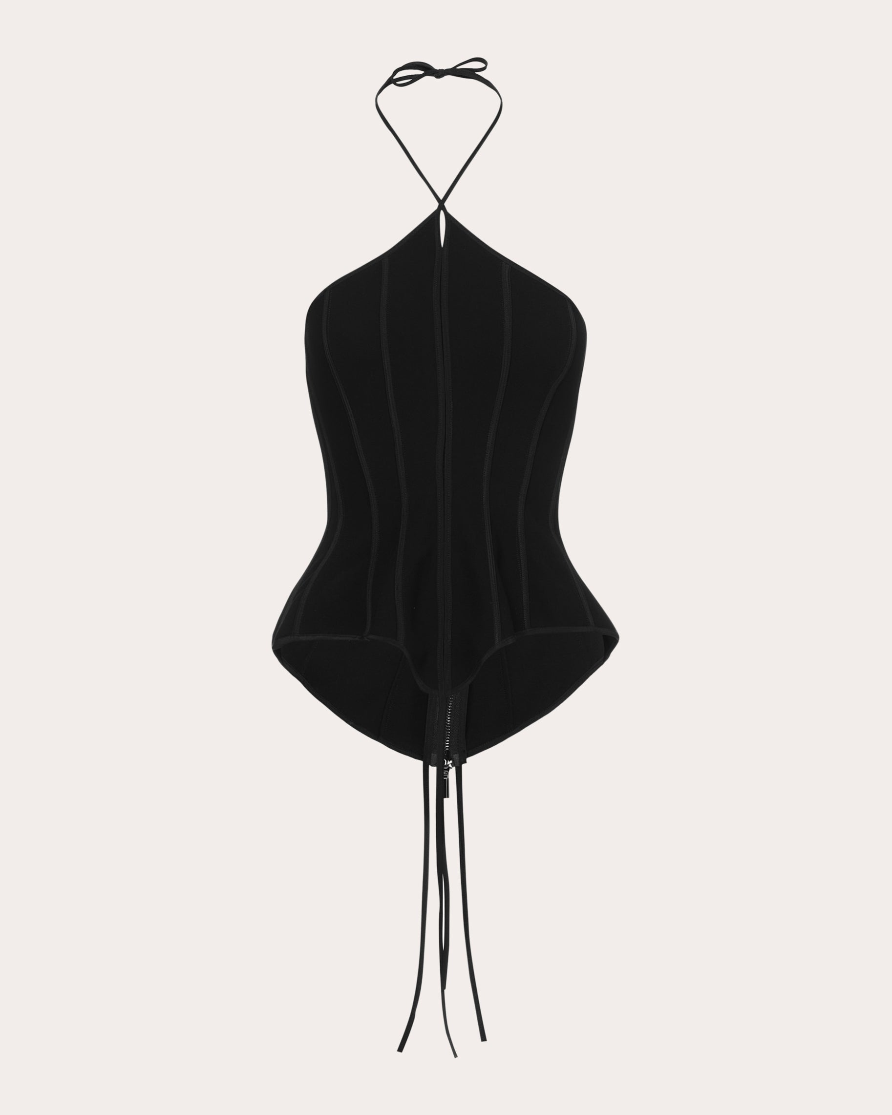 Intuit Paneled Peplum Halter Bustier