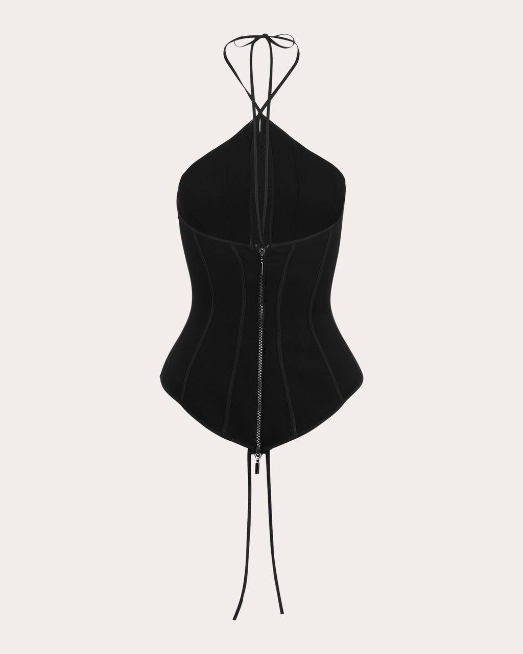 Intuit Paneled Peplum Halter Bustier