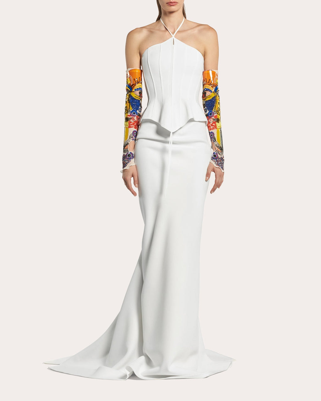 Intuit Paneled Peplum Halter Bustier
