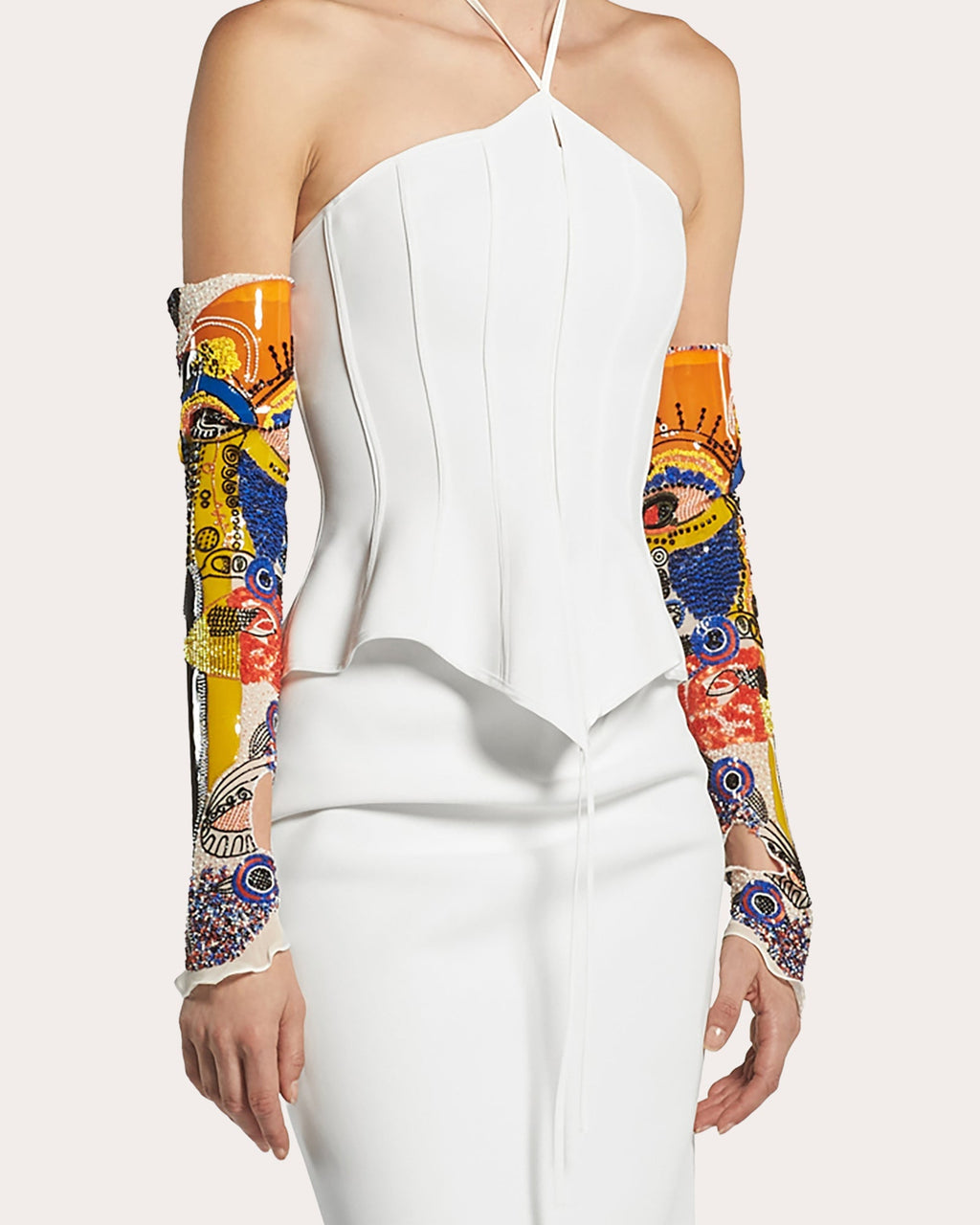 Intuit Paneled Peplum Halter Bustier