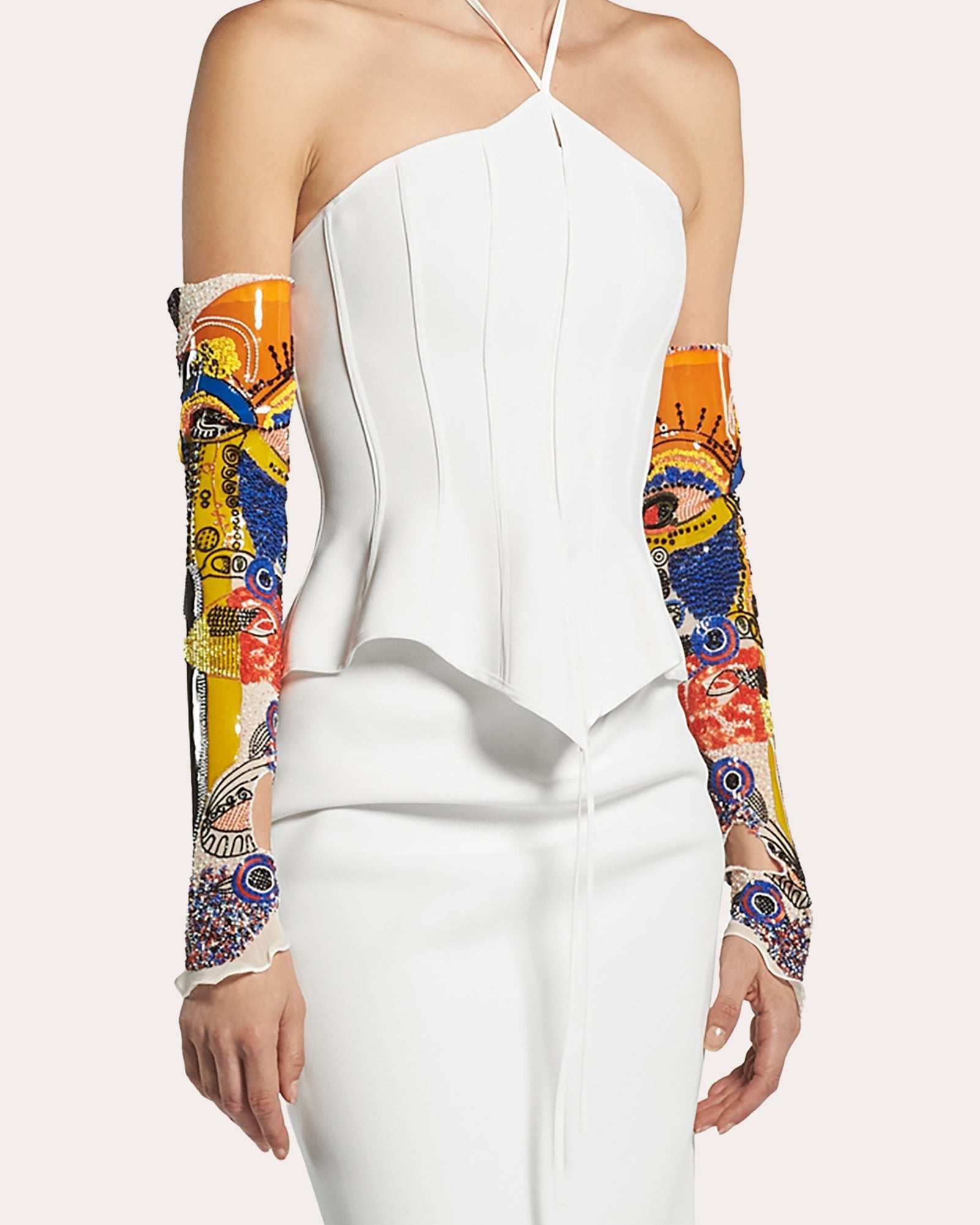Intuit Paneled Peplum Halter Bustier