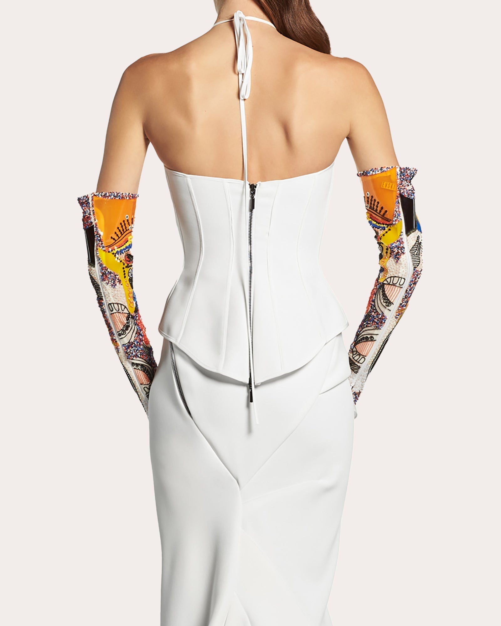 Intuit Paneled Peplum Halter Bustier