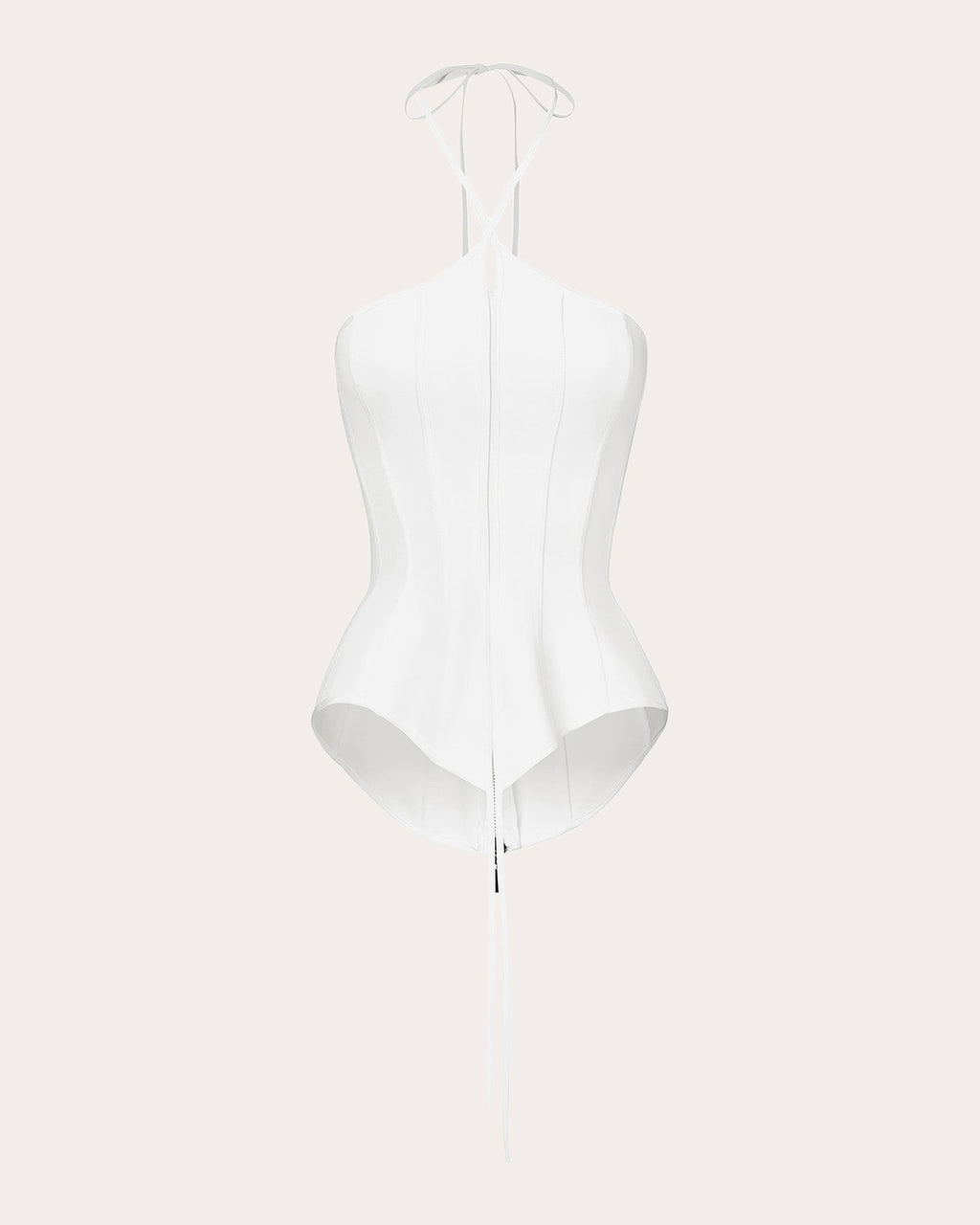 Intuit Paneled Peplum Halter Bustier