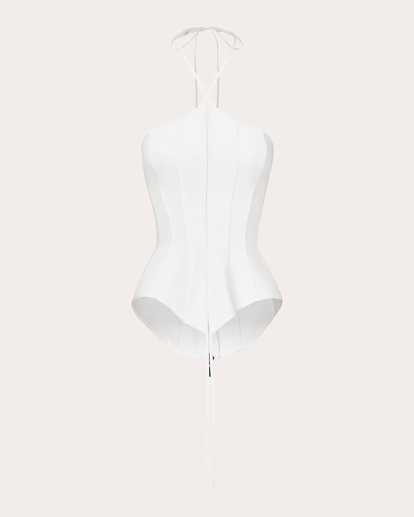 Intuit Paneled Peplum Halter Bustier