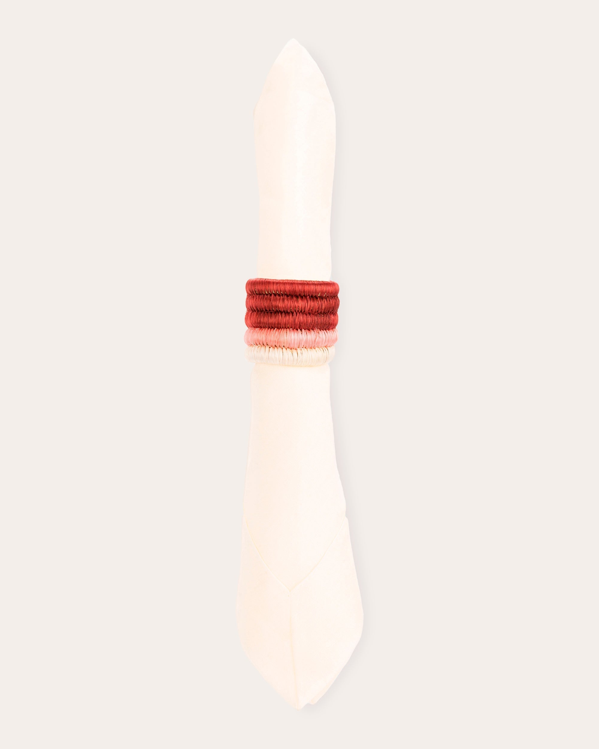 Set-Of-Tow Pink Raffia Napkin Rings