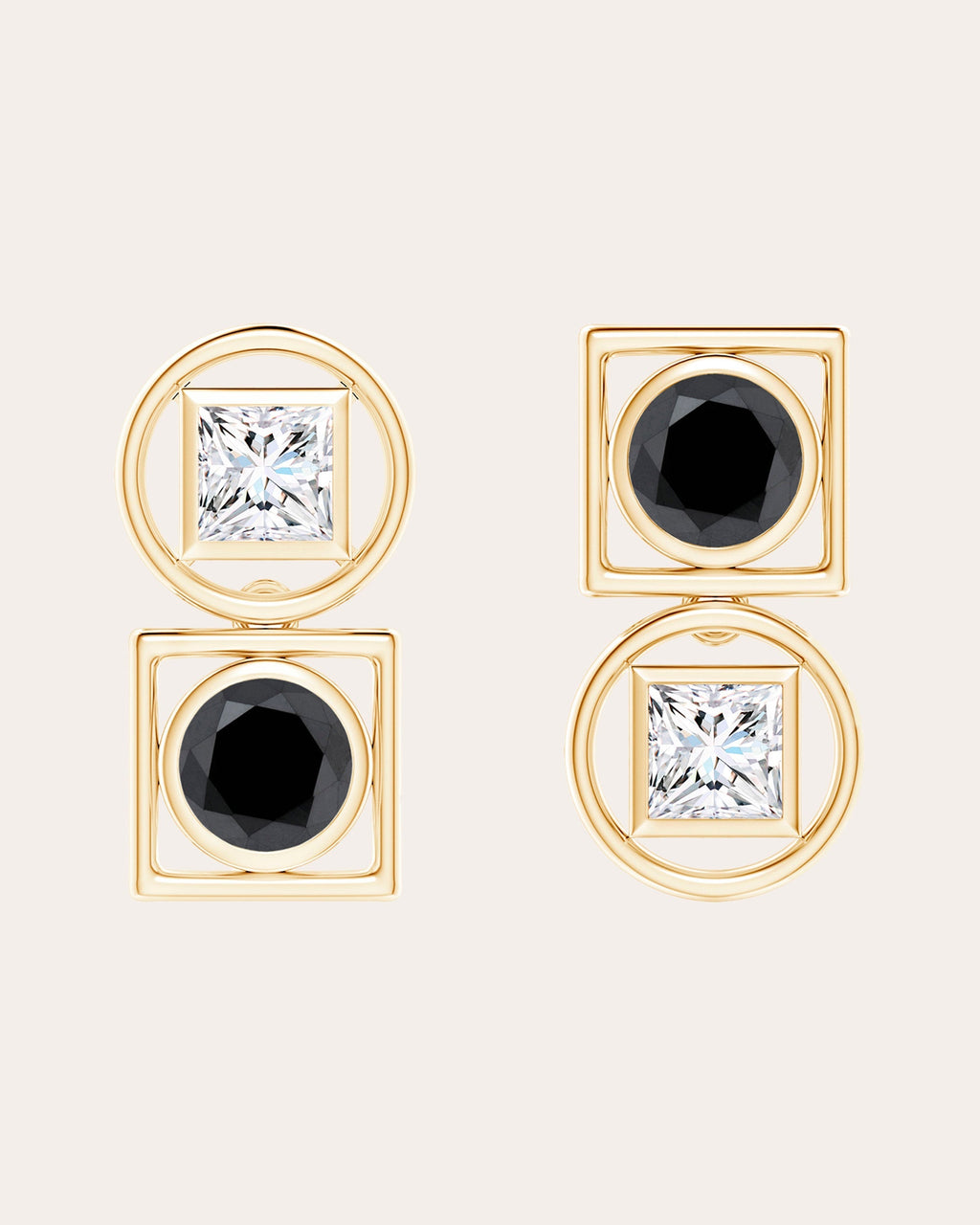 Infinity 14K Gold Diamond Asymmetric Stud Earrings