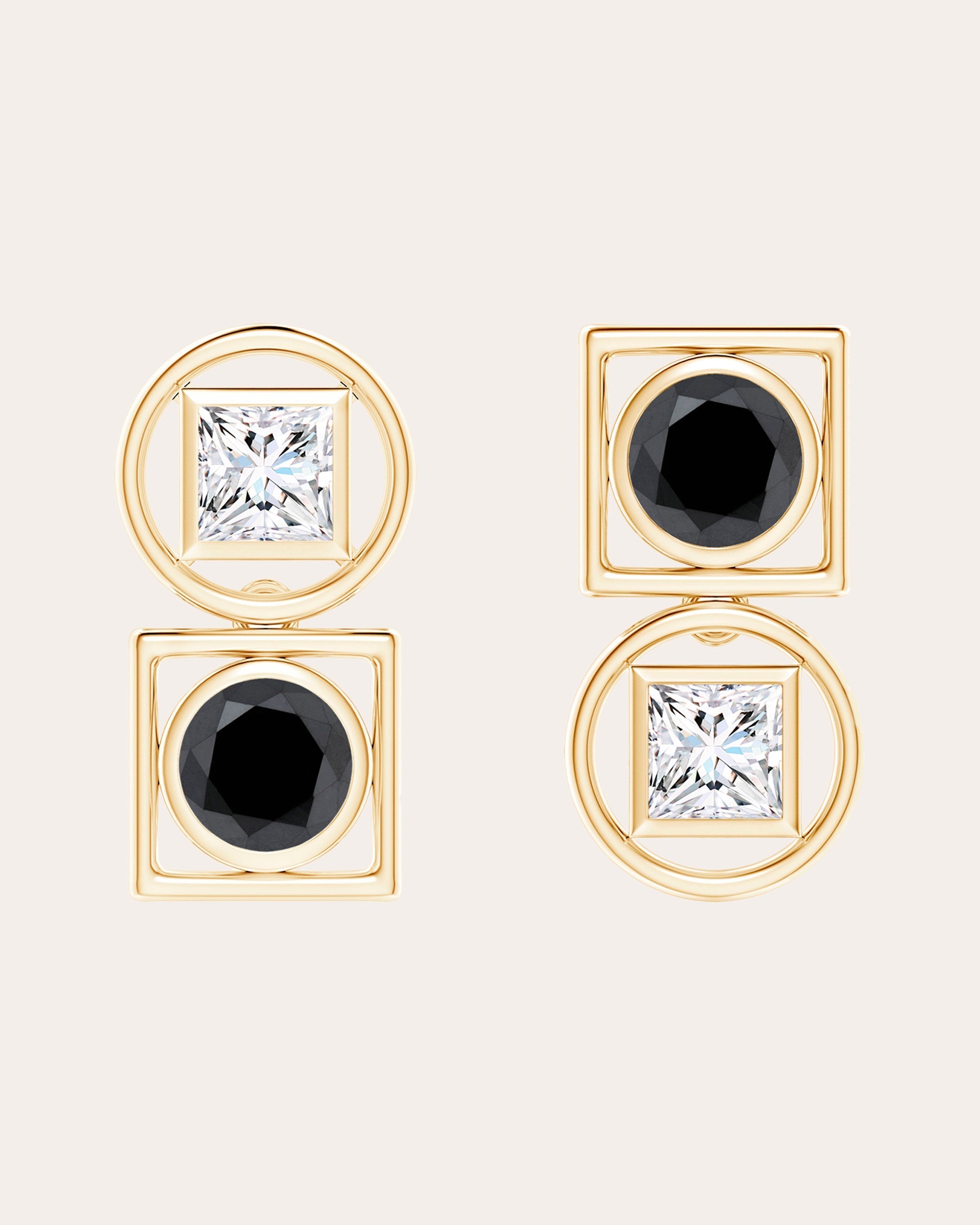 Infinity 14K Gold Diamond Asymmetric Stud Earrings