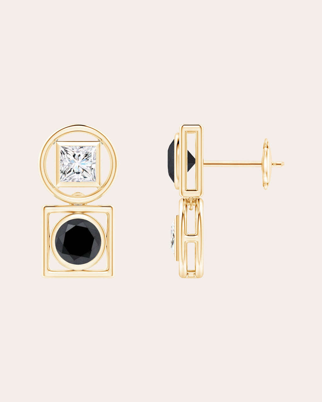 Infinity 14K Gold Diamond Asymmetric Stud Earrings