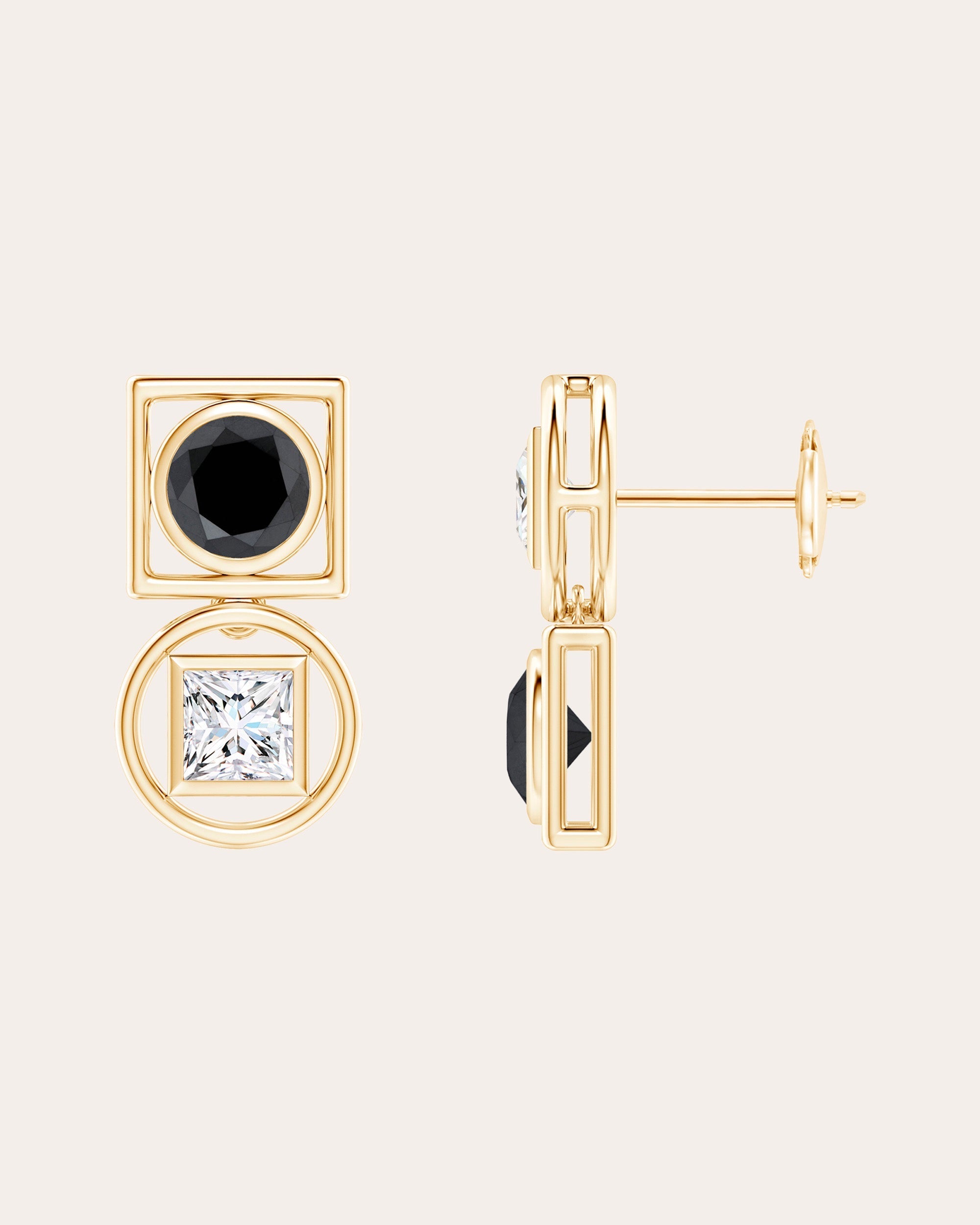 Infinity 14K Gold Diamond Asymmetric Stud Earrings