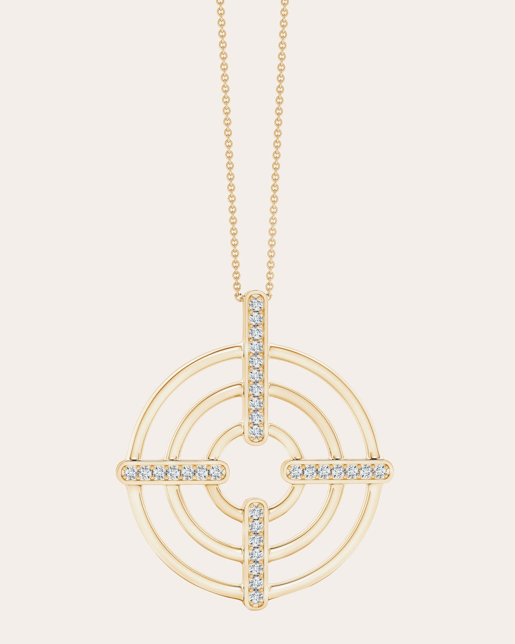 Bar 14K Gold Diamond Pendant Necklace