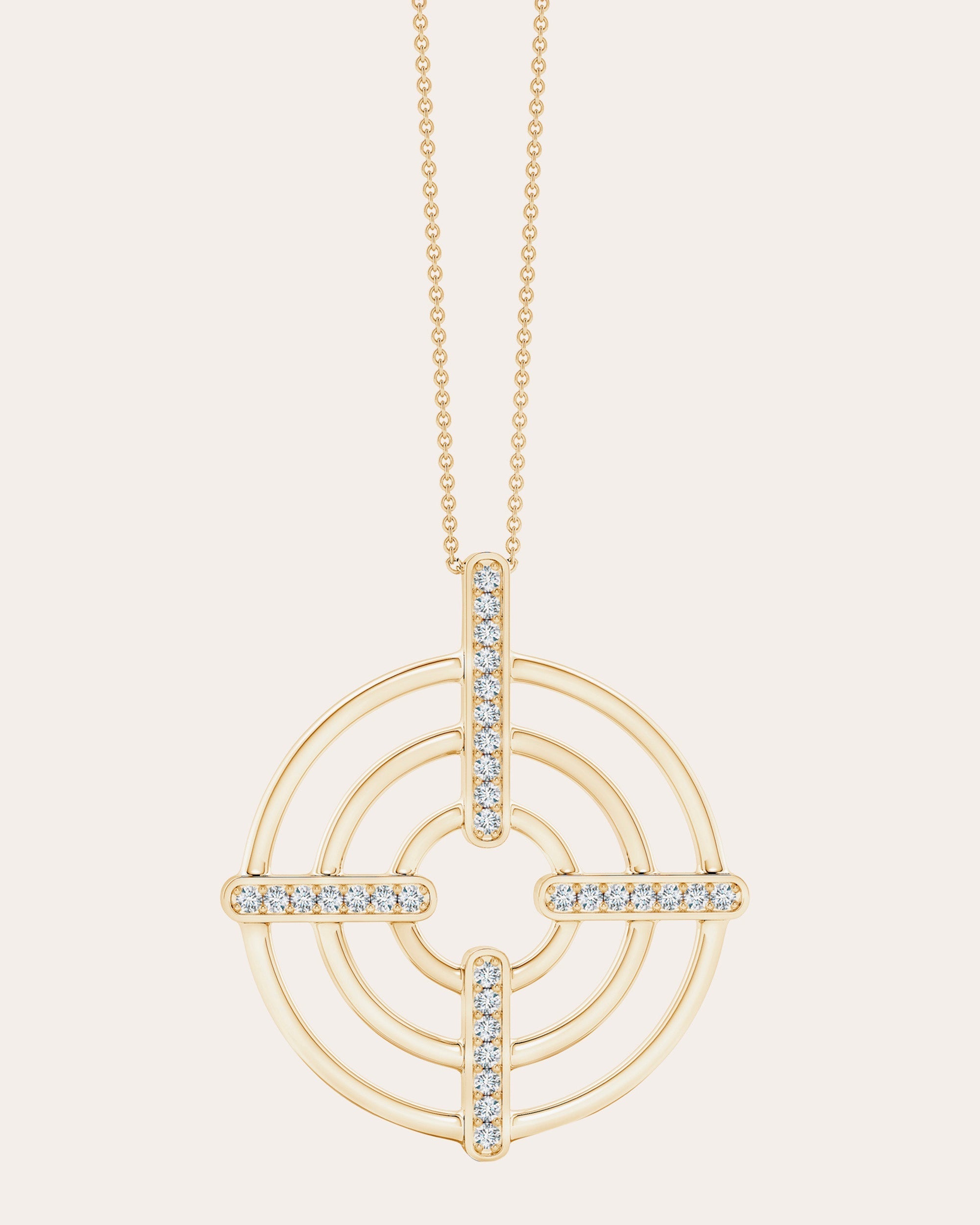 Bar 14K Gold Diamond Pendant Necklace