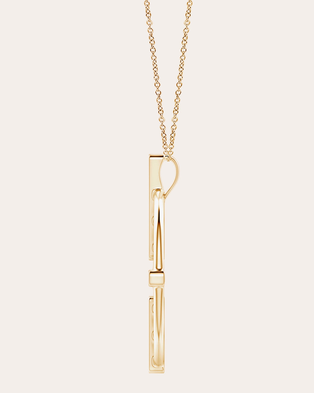 Bar 14K Gold Diamond Pendant Necklace