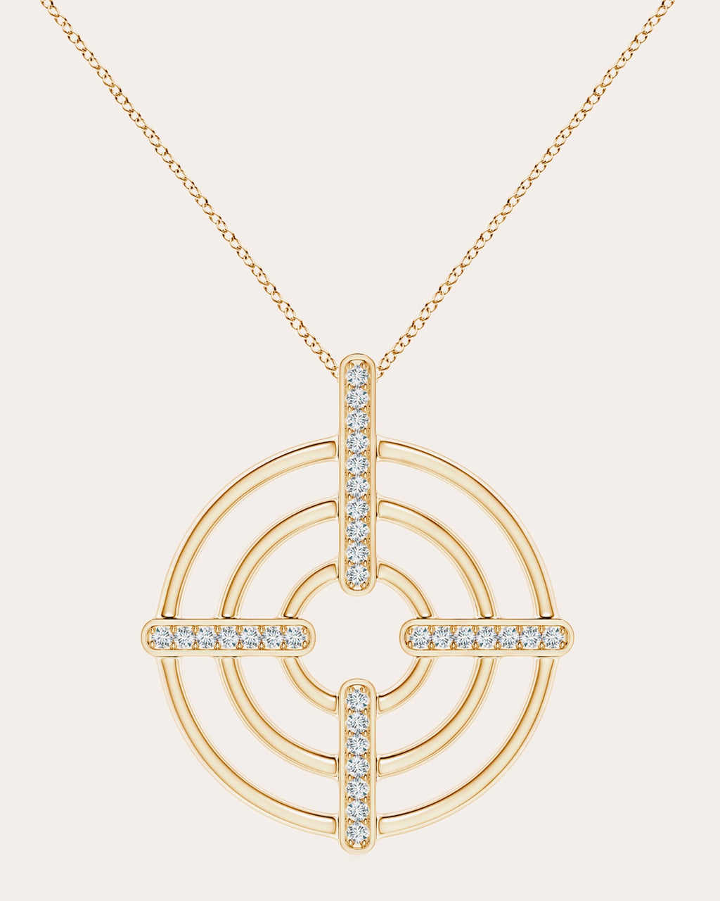 Bar 14K Gold Diamond Pendant Necklace