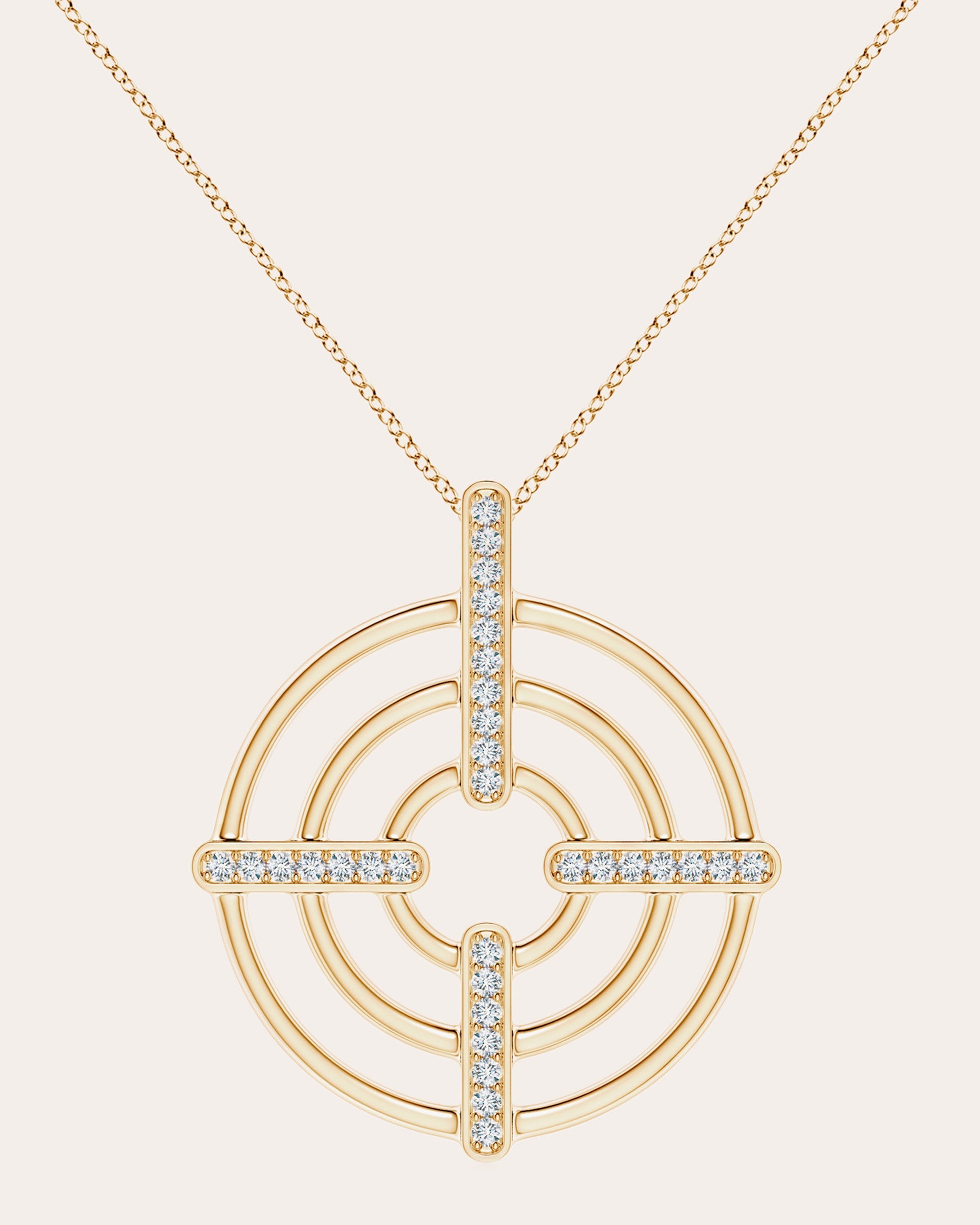 Bar 14K Gold Diamond Pendant Necklace