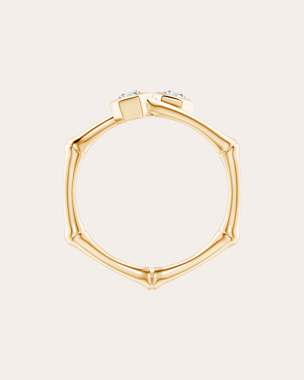 Bamboo 14K Gold Diamond Ring