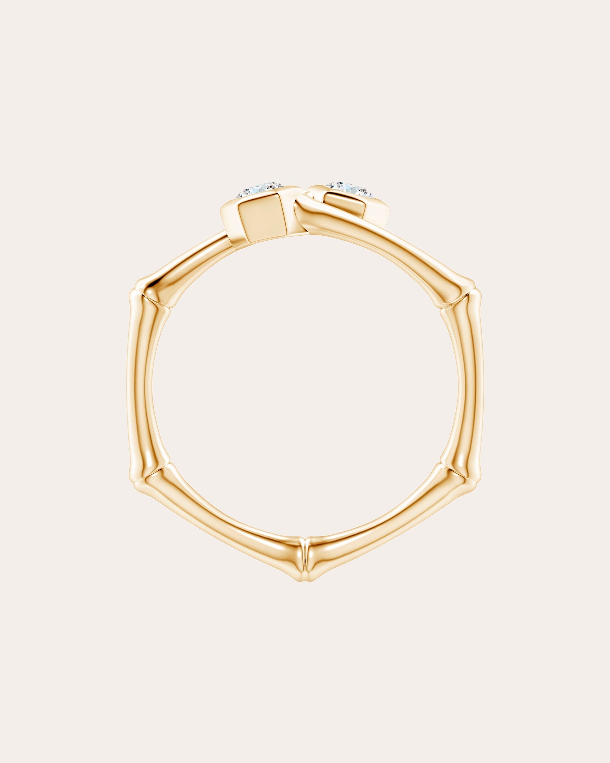 Bamboo 14K Gold Diamond Ring