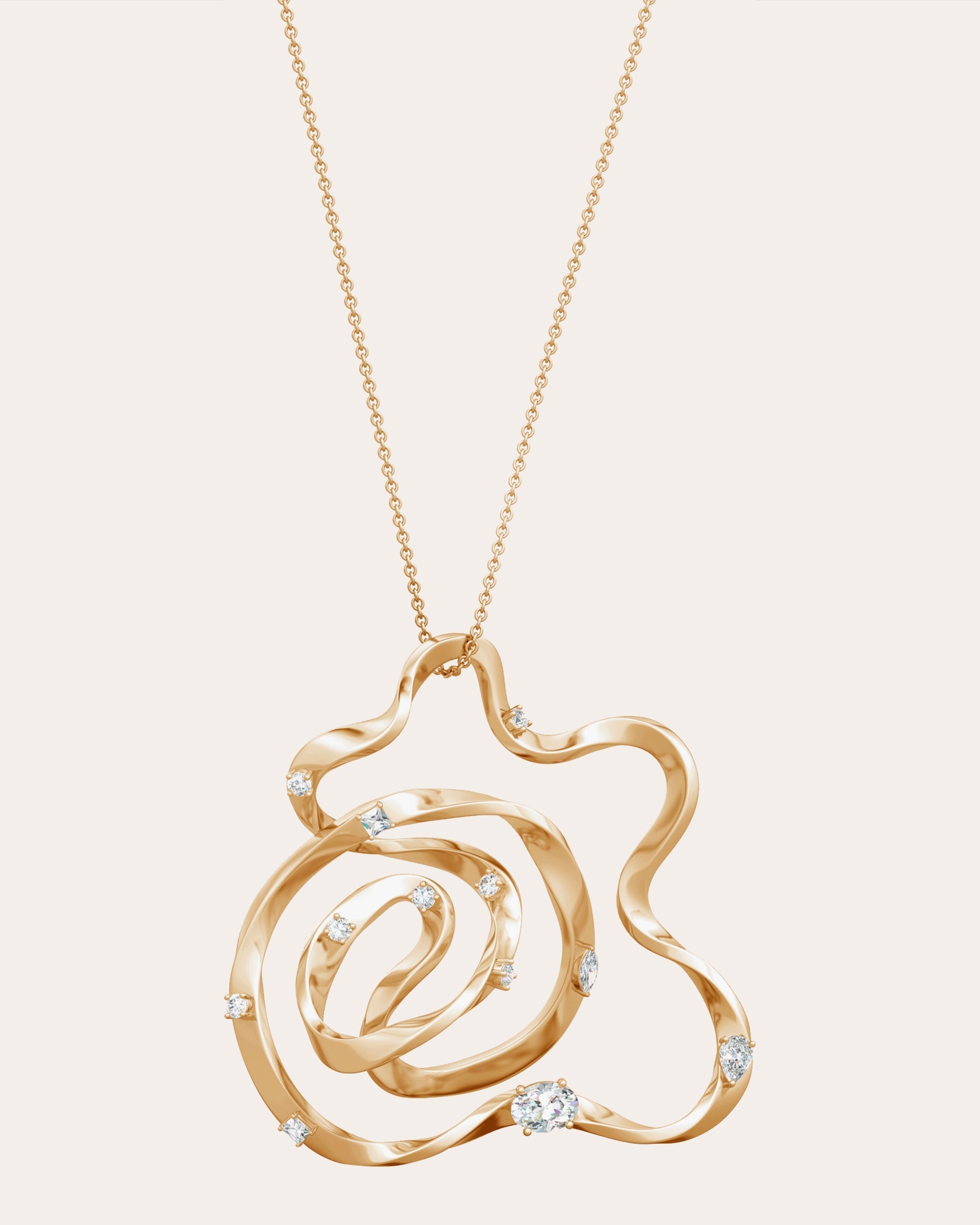 Sakura 14K Gold Diamond Pendant Necklace