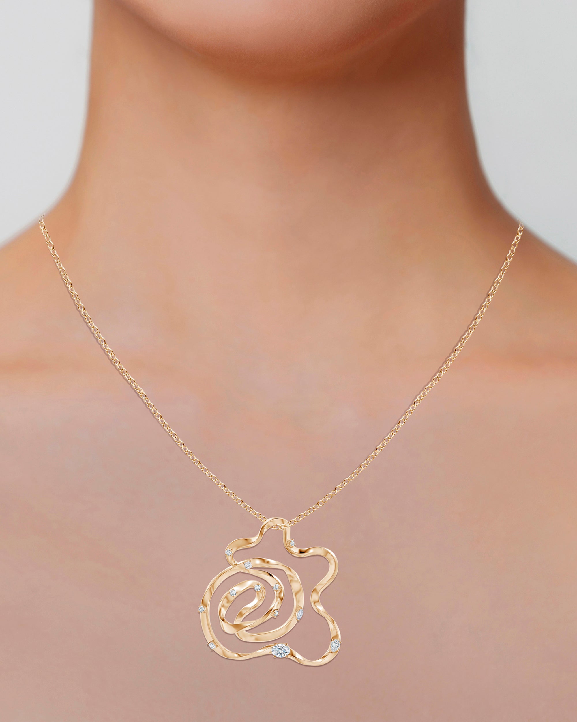 Sakura 14K Gold Diamond Pendant Necklace