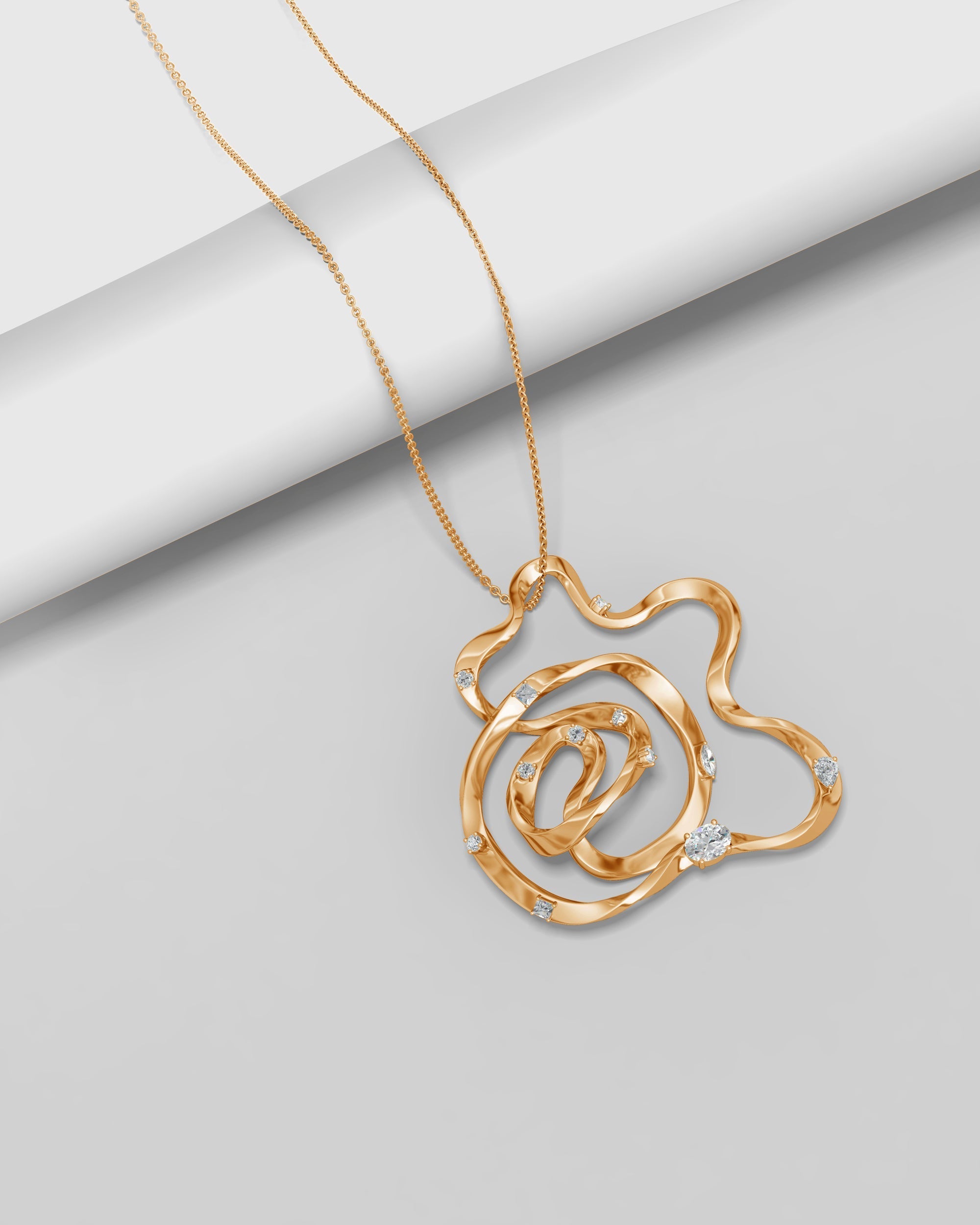 Sakura 14K Gold Diamond Pendant Necklace