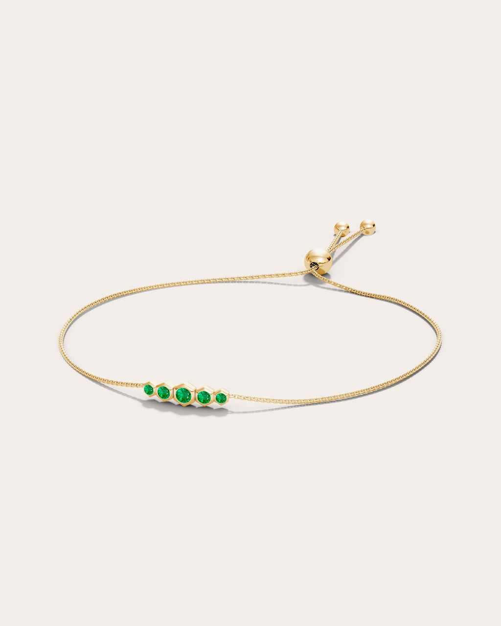 14K Gold Emerald Cluster Bracelet